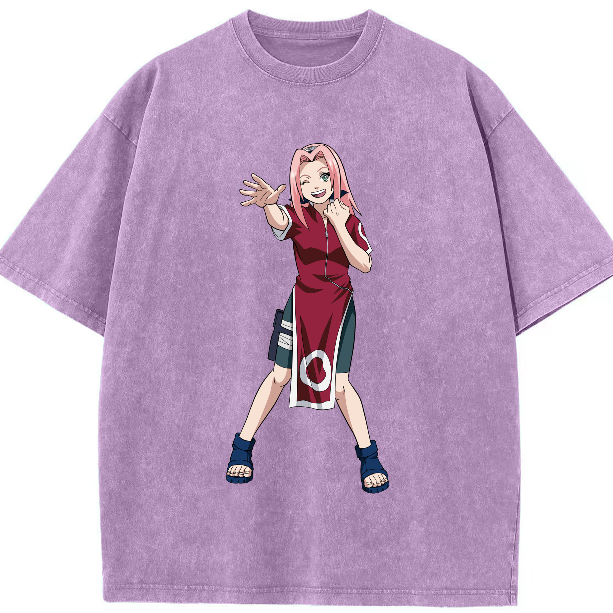 （画像用） NARUTO -ナルト- 春野サクラ Haruno Sakura 綿100% ヴィンテージ風 半袖Tシャツ（フロントプリント）