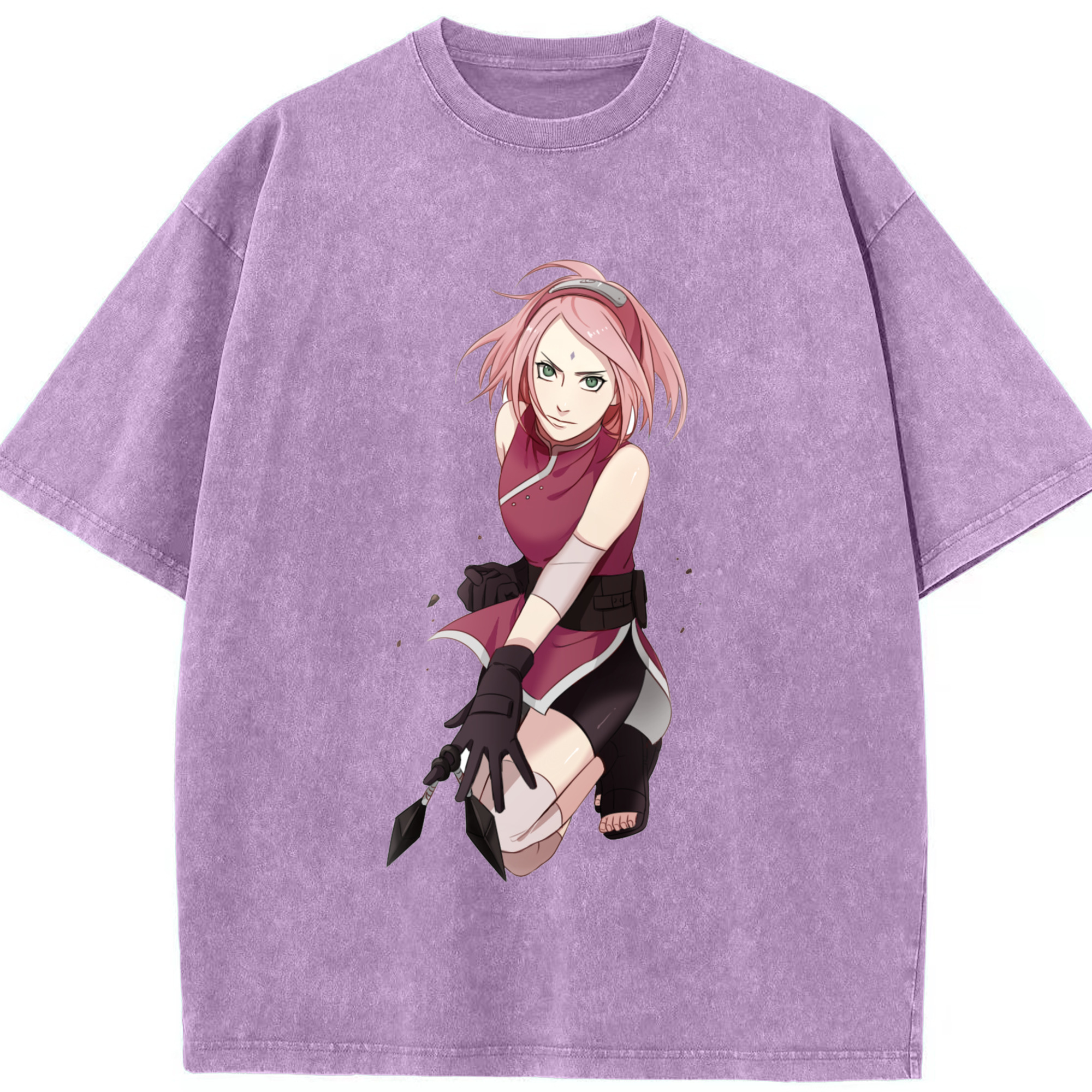 （画像用） NARUTO -ナルト- 春野サクラ Haruno Sakura 綿100% ヴィンテージ風 半袖Tシャツ（フロントプリント）