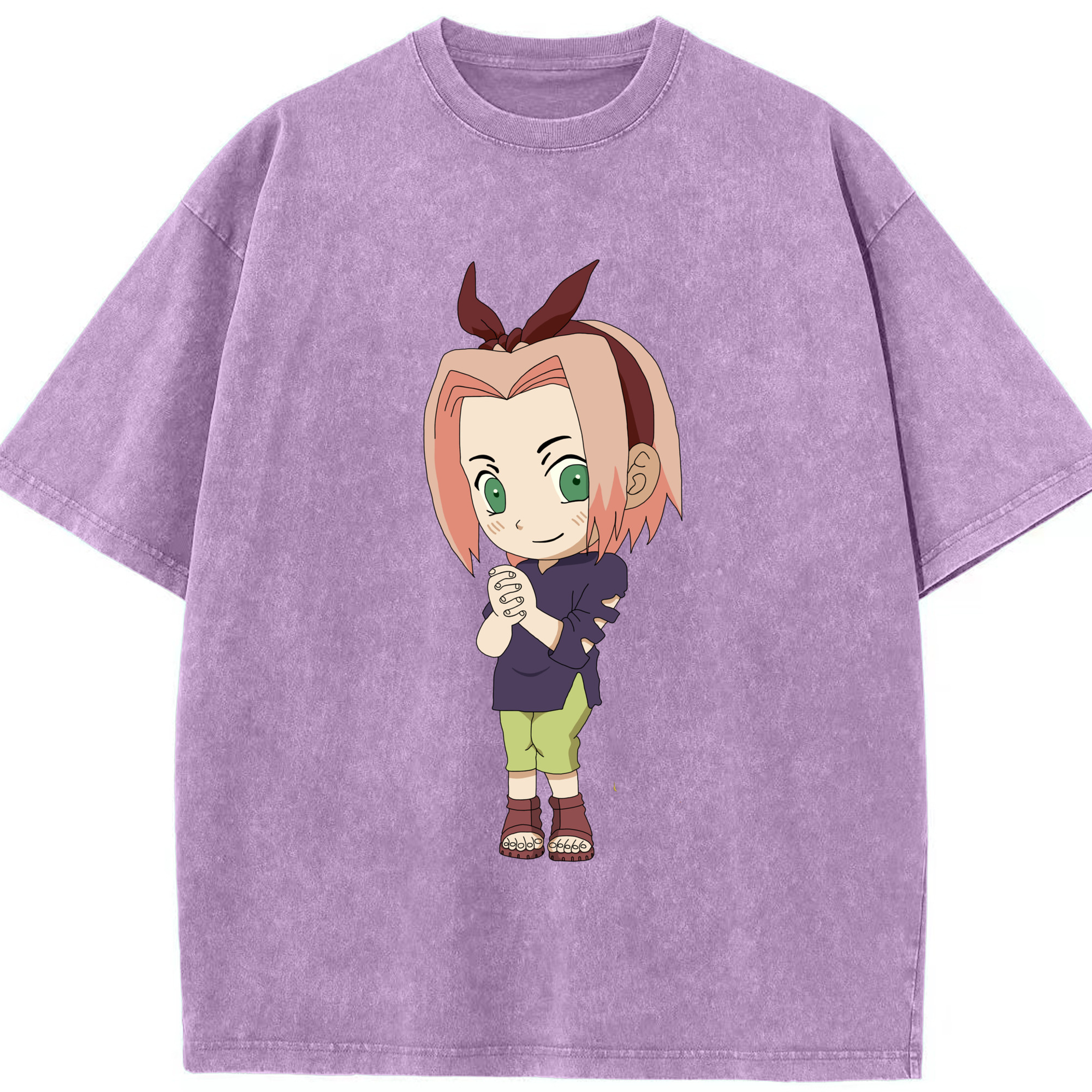 （画像用） NARUTO -ナルト- 春野サクラ Haruno Sakura 綿100% ヴィンテージ風 半袖Tシャツ（フロントプリント）