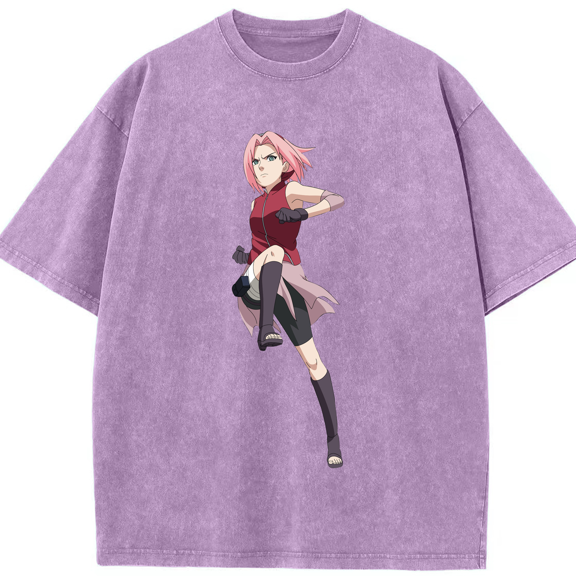 （画像用） NARUTO -ナルト- 春野サクラ Haruno Sakura 綿100% ヴィンテージ風 半袖Tシャツ（フロントプリント）