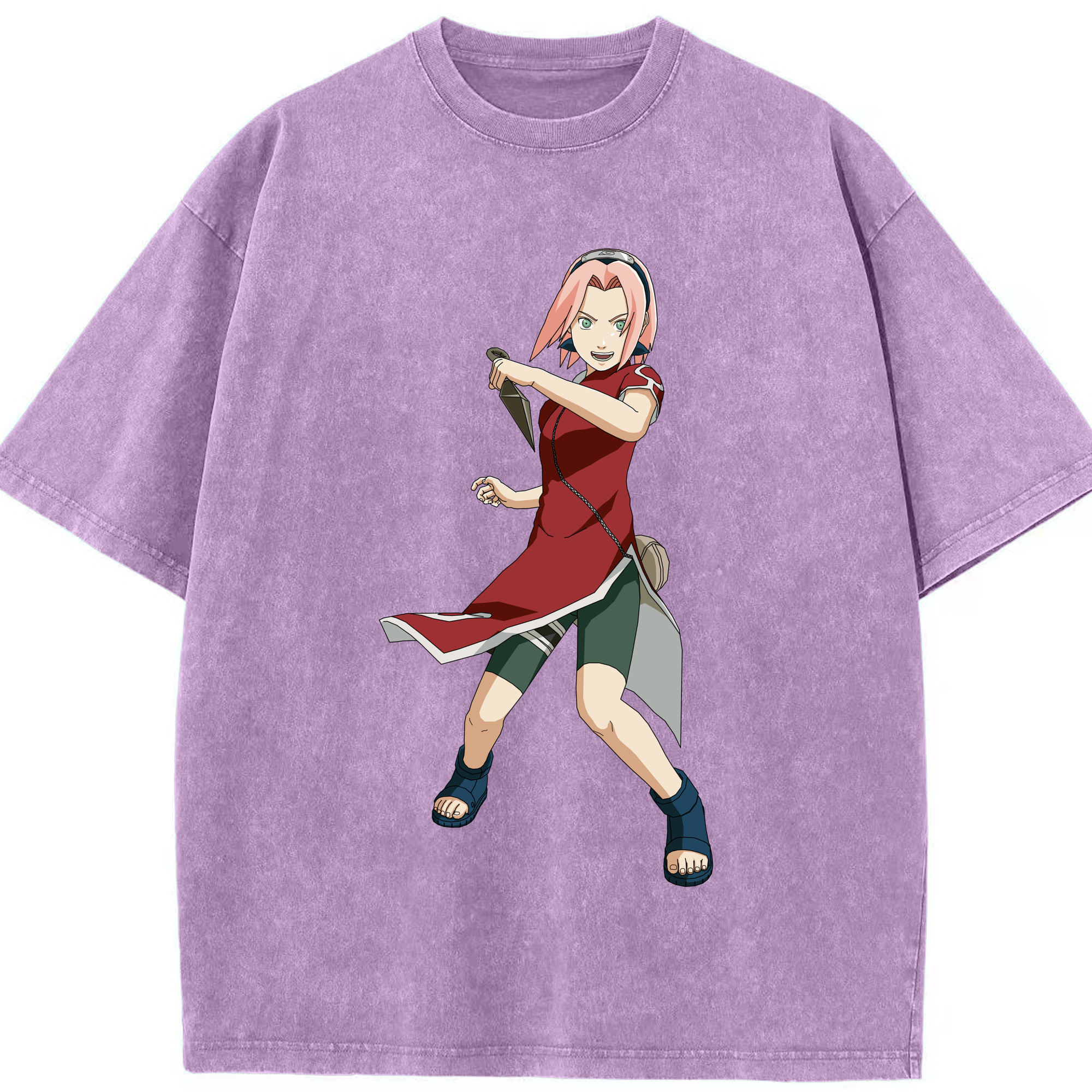 （画像用） NARUTO -ナルト- 春野サクラ Haruno Sakura 綿100% ヴィンテージ風 半袖Tシャツ（フロントプリント）