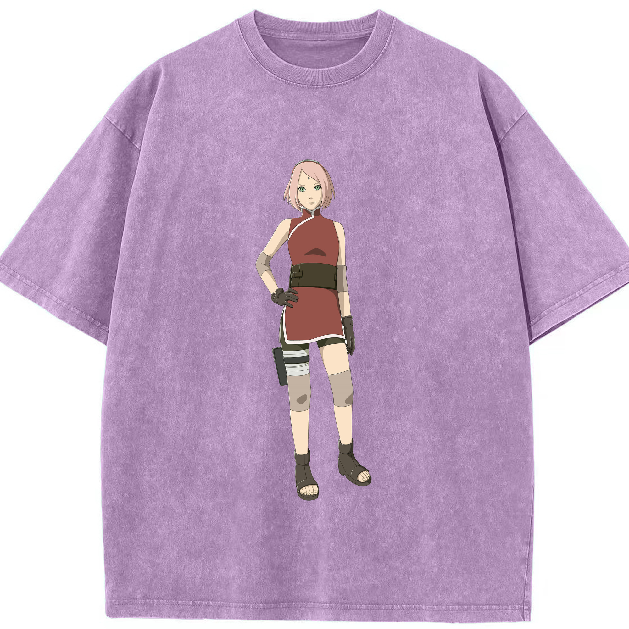 （画像用） NARUTO -ナルト- 春野サクラ Haruno Sakura 綿100% ヴィンテージ風 半袖Tシャツ（フロントプリント）