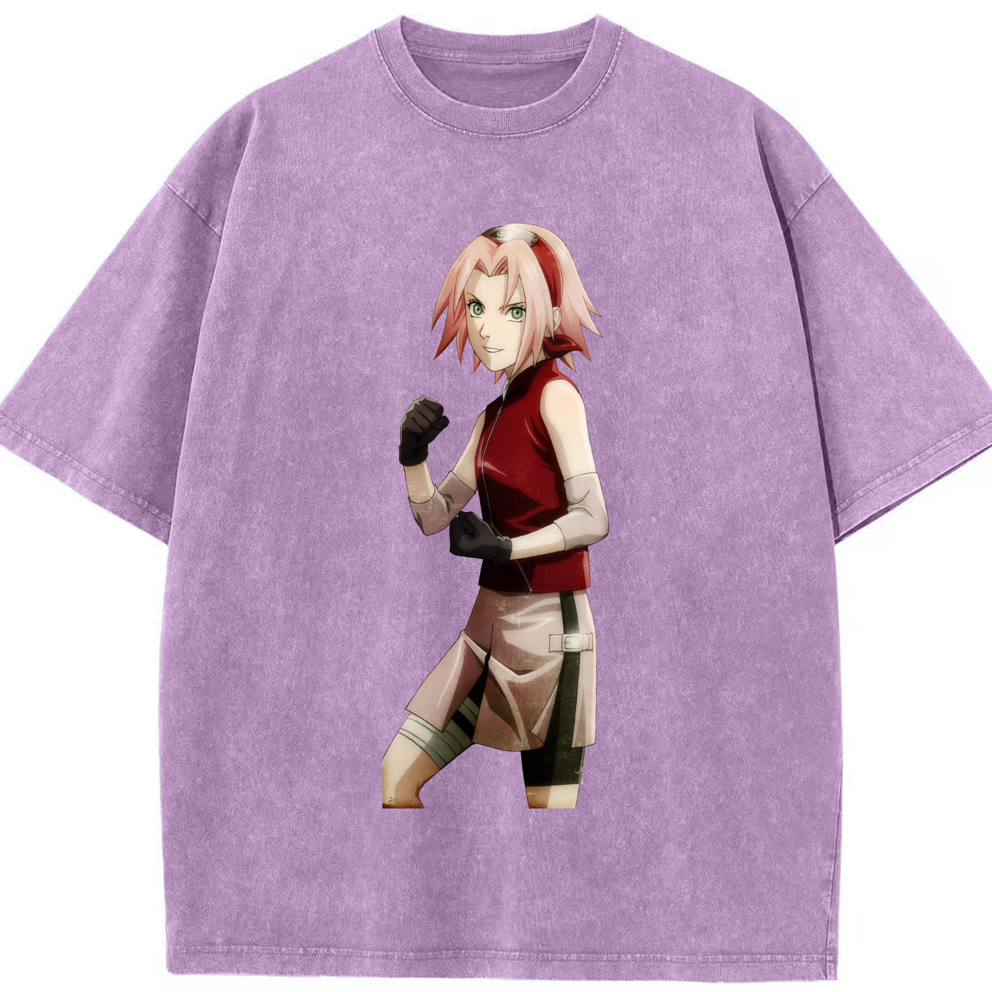 （画像用） NARUTO -ナルト- 春野サクラ Haruno Sakura 綿100% ヴィンテージ風 半袖Tシャツ（フロントプリント）