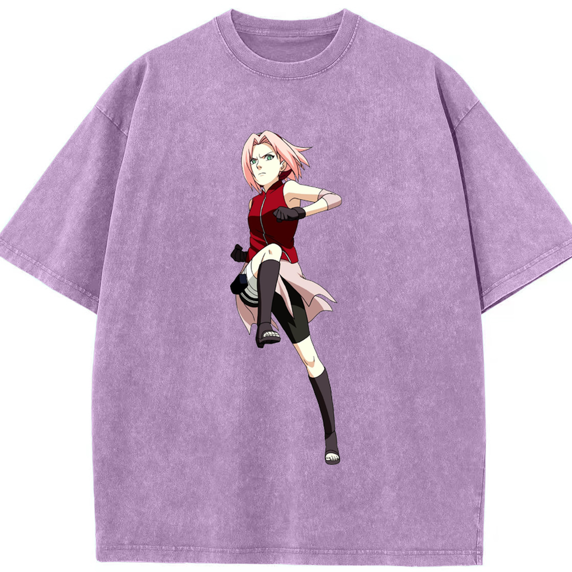 （画像用） NARUTO -ナルト- 春野サクラ Haruno Sakura 綿100% ヴィンテージ風 半袖Tシャツ（フロントプリント）