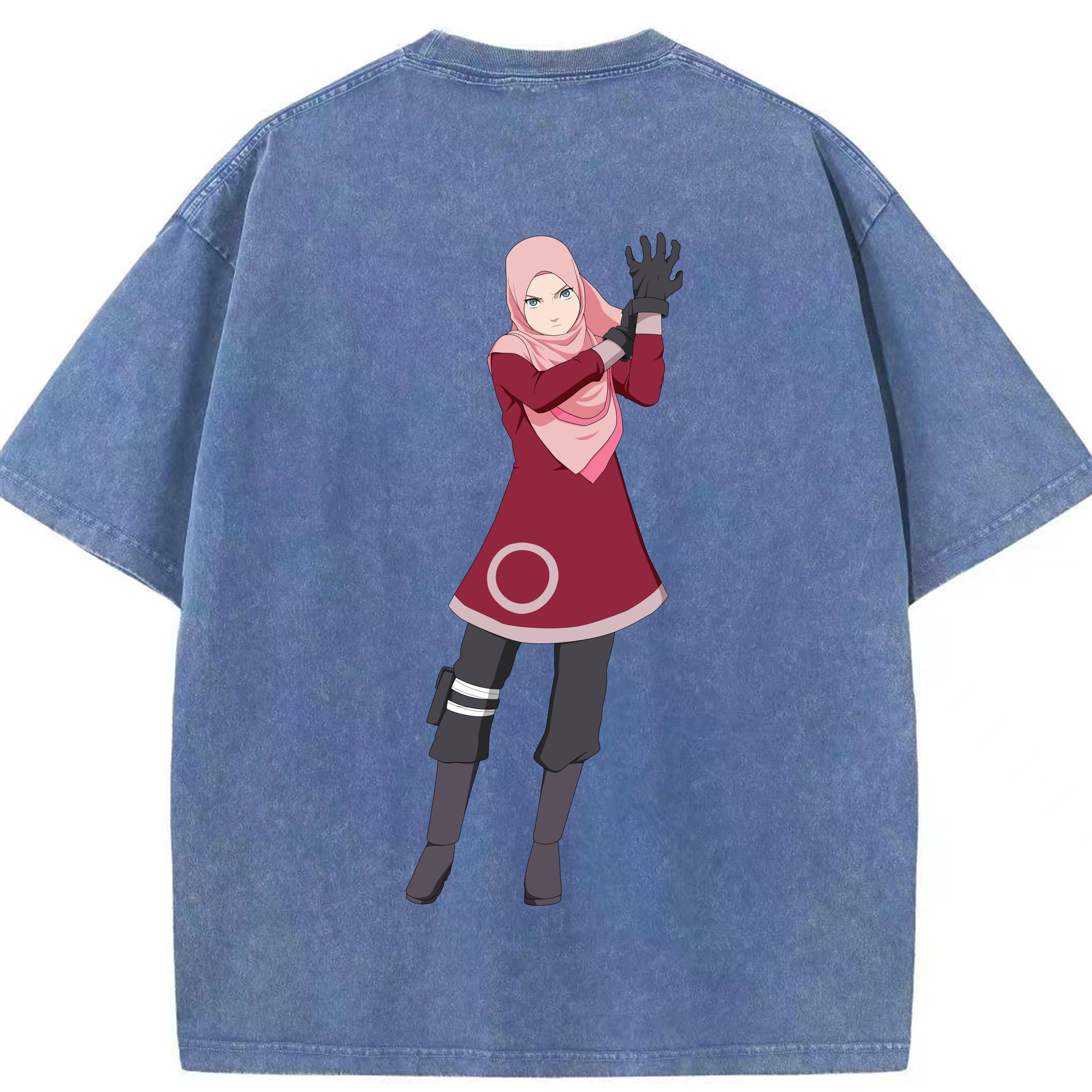 （画像用） NARUTO -ナルト- 春野サクラ Haruno Sakura 綿100% ヴィンテージ風 半袖Tシャツ（背面プリント）