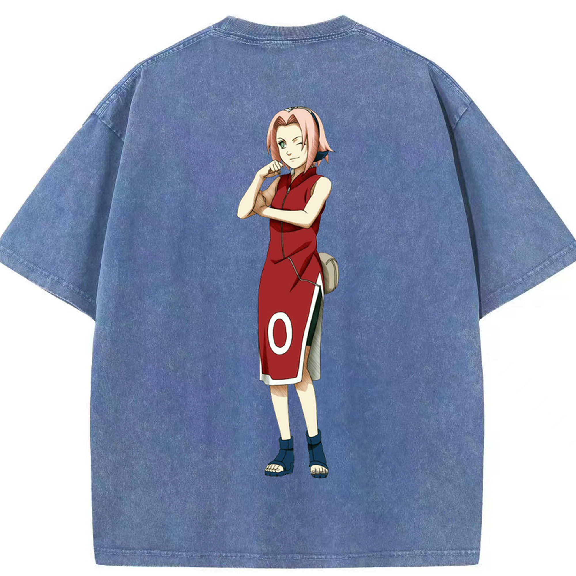 （画像用） NARUTO -ナルト- 春野サクラ Haruno Sakura 綿100% ヴィンテージ風 半袖Tシャツ（背面プリント）