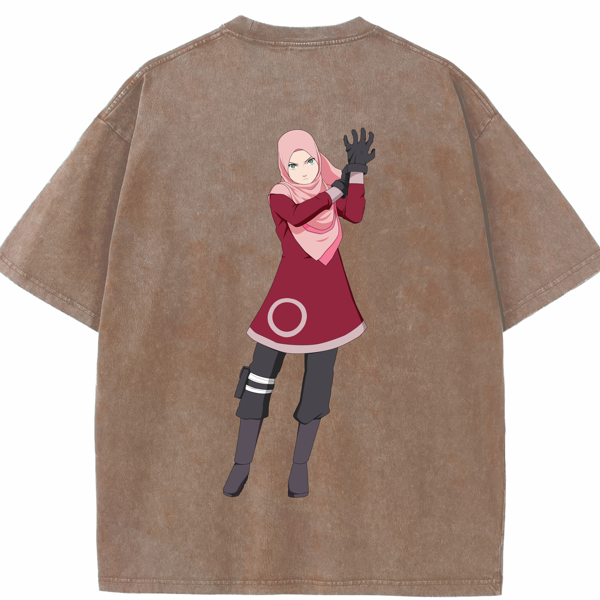 （画像用） NARUTO -ナルト- 春野サクラ Haruno Sakura 綿100% ヴィンテージ風 半袖Tシャツ（背面プリント）