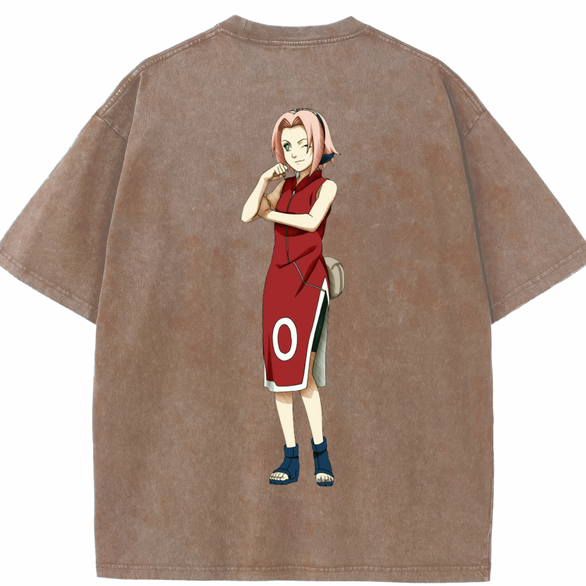 （画像用） NARUTO -ナルト- 春野サクラ Haruno Sakura 綿100% ヴィンテージ風 半袖Tシャツ（背面プリント）
