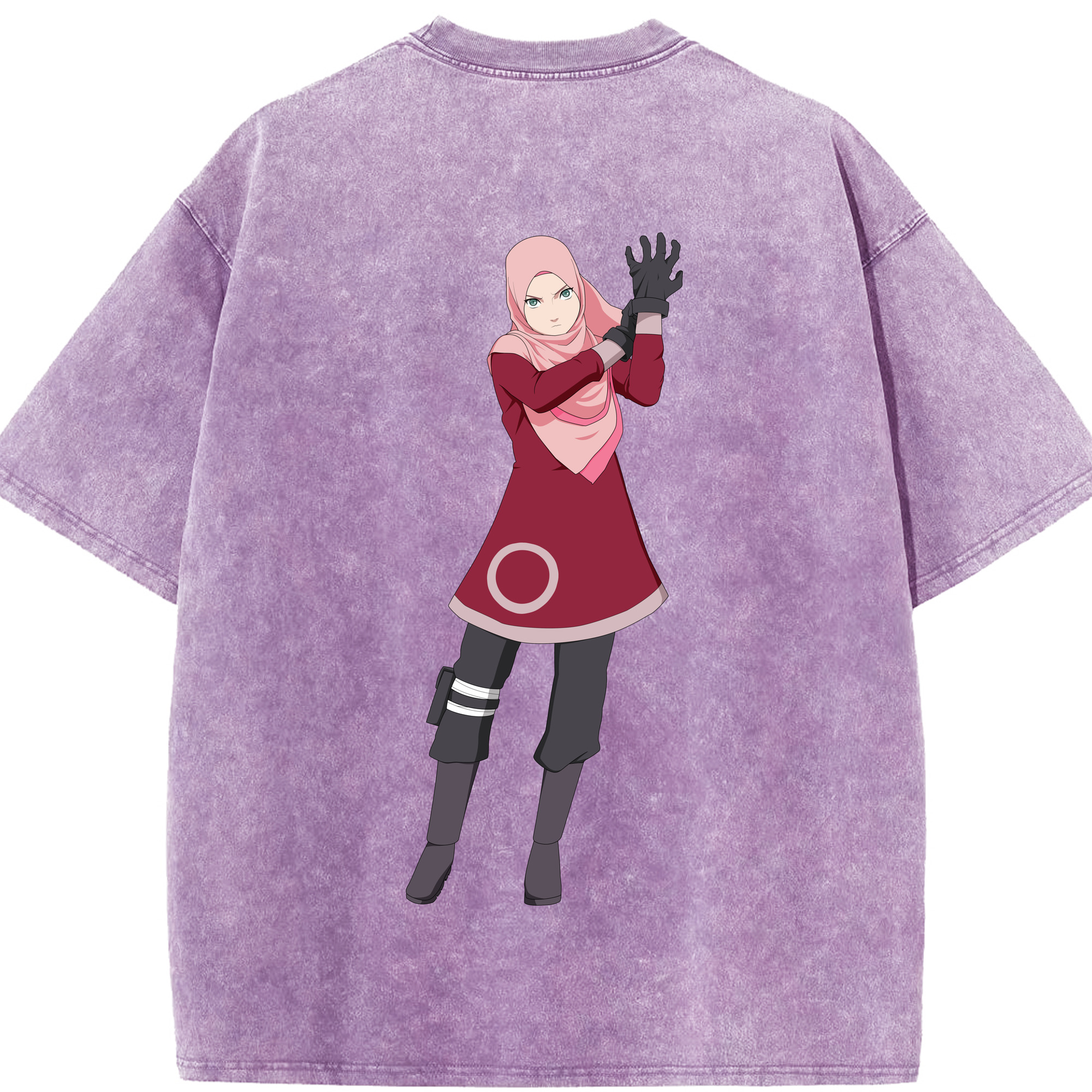 （画像用） NARUTO -ナルト- 春野サクラ Haruno Sakura 綿100% ヴィンテージ風 半袖Tシャツ（背面プリント）