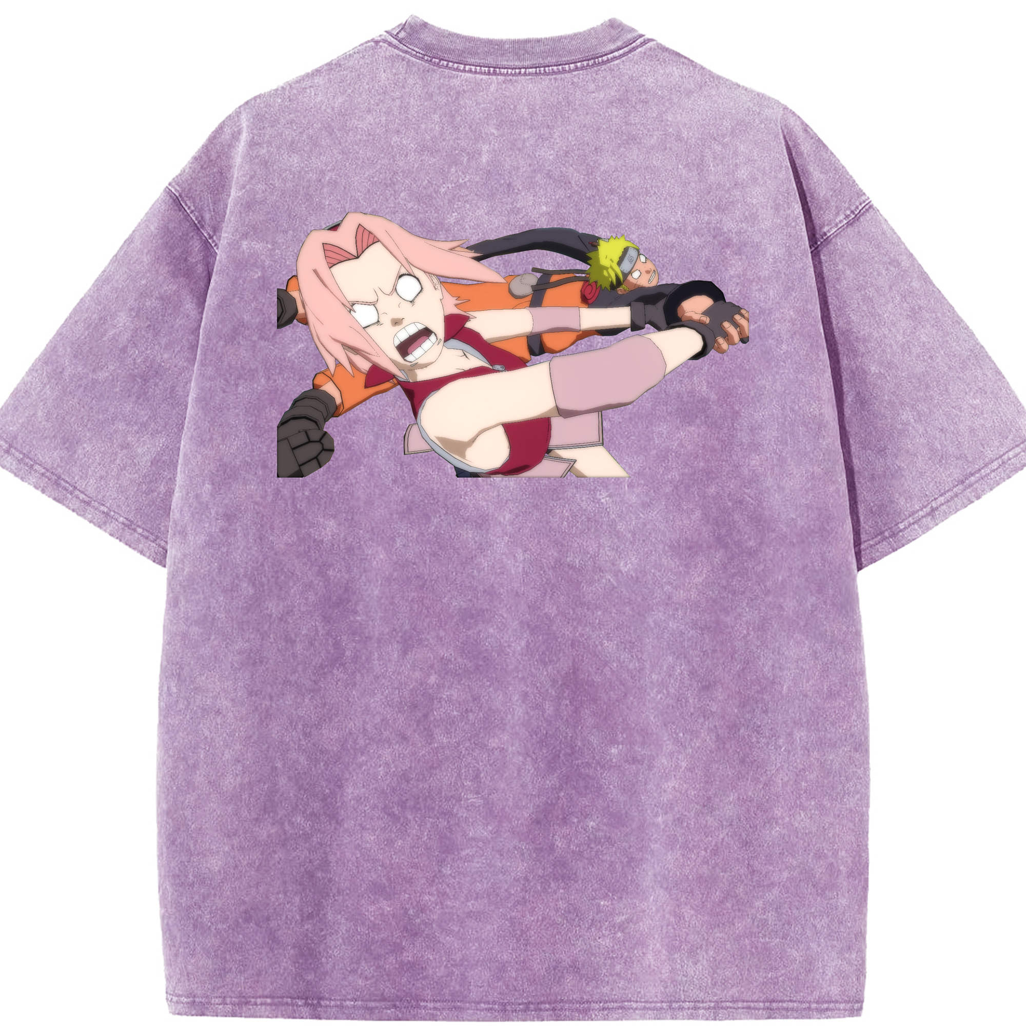 （画像用） NARUTO -ナルト- 春野サクラ Haruno Sakura 綿100% ヴィンテージ風 半袖Tシャツ（背面プリント）