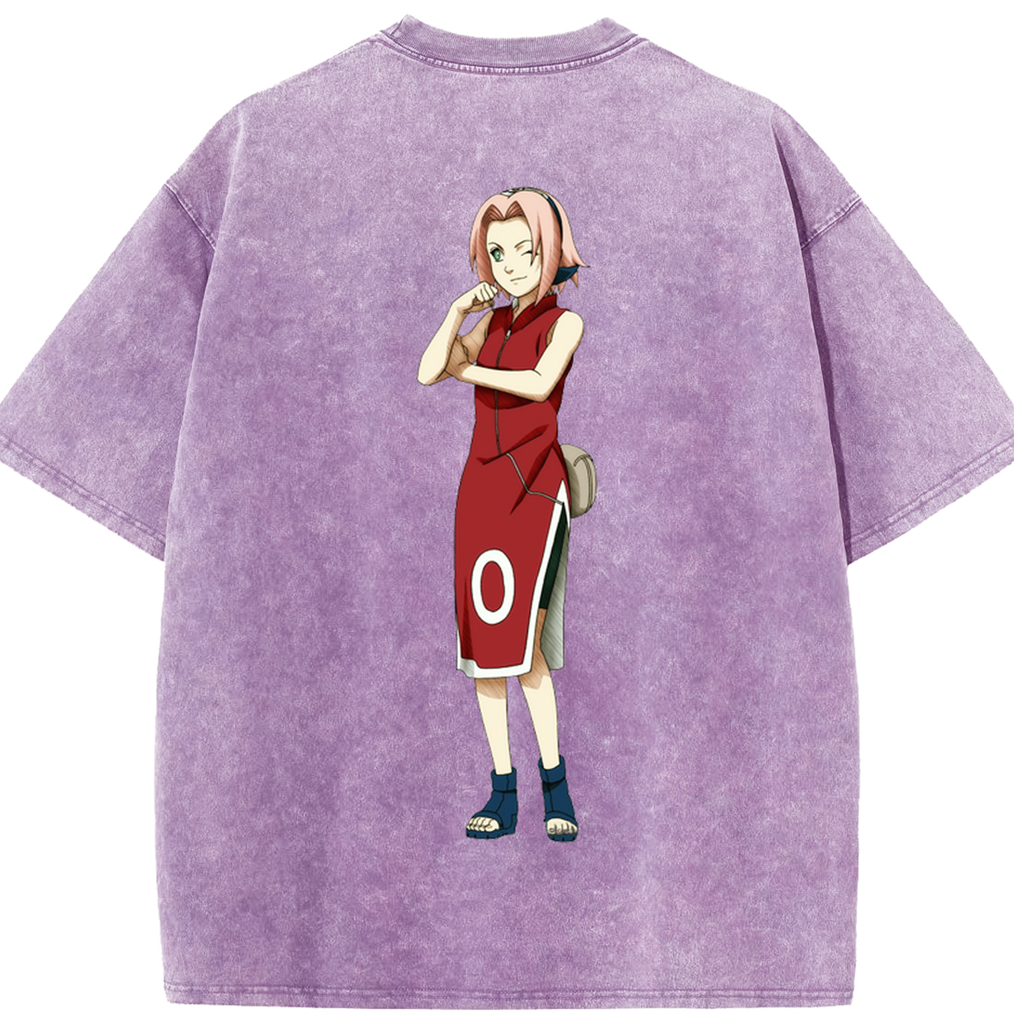 （画像用） NARUTO -ナルト- 春野サクラ Haruno Sakura 綿100% ヴィンテージ風 半袖Tシャツ（背面プリント）