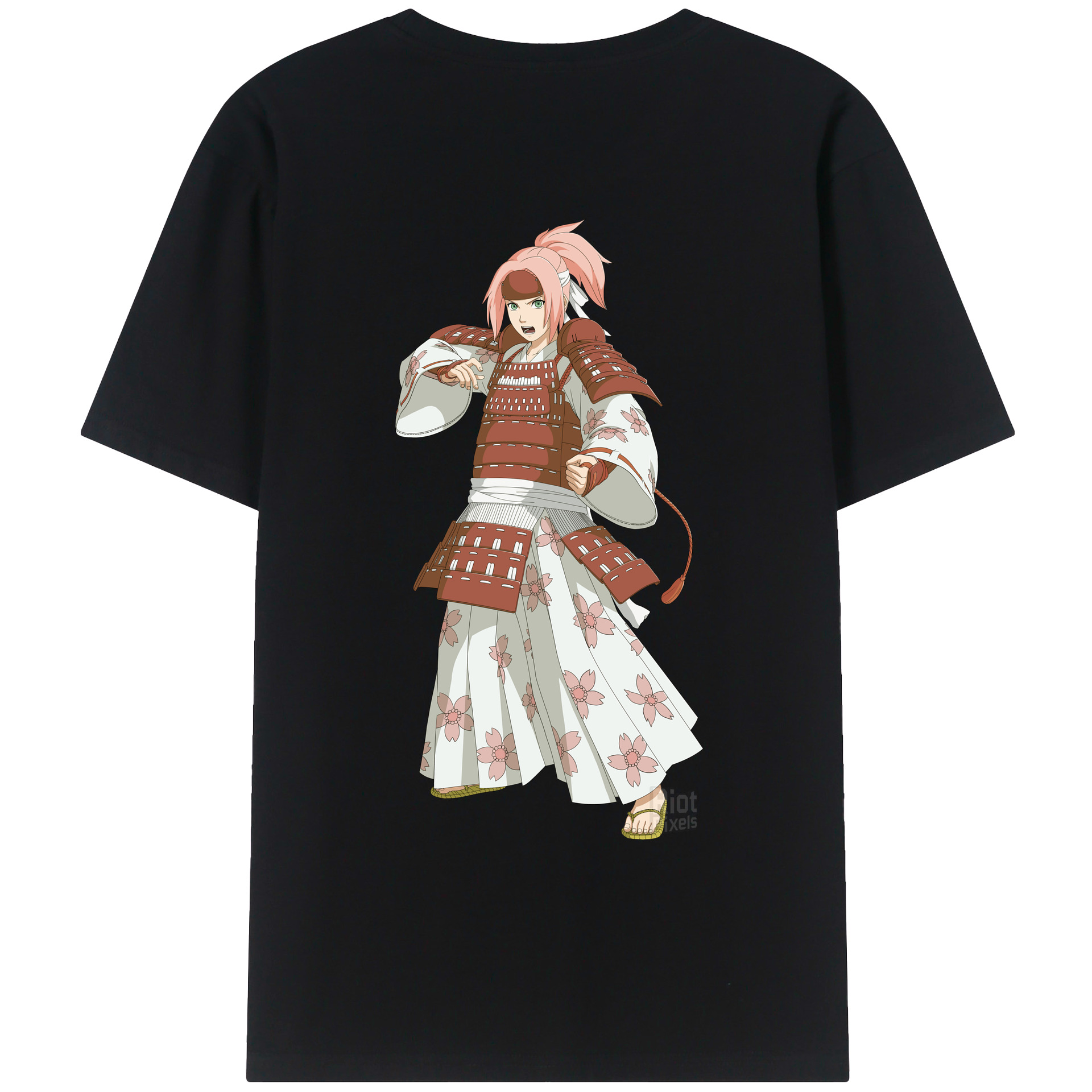 （画像用） NARUTO -ナルト- 春野サクラ Haruno Sakura 綿100％ メンズ半袖Tシャツ（バックプリント） 通気性