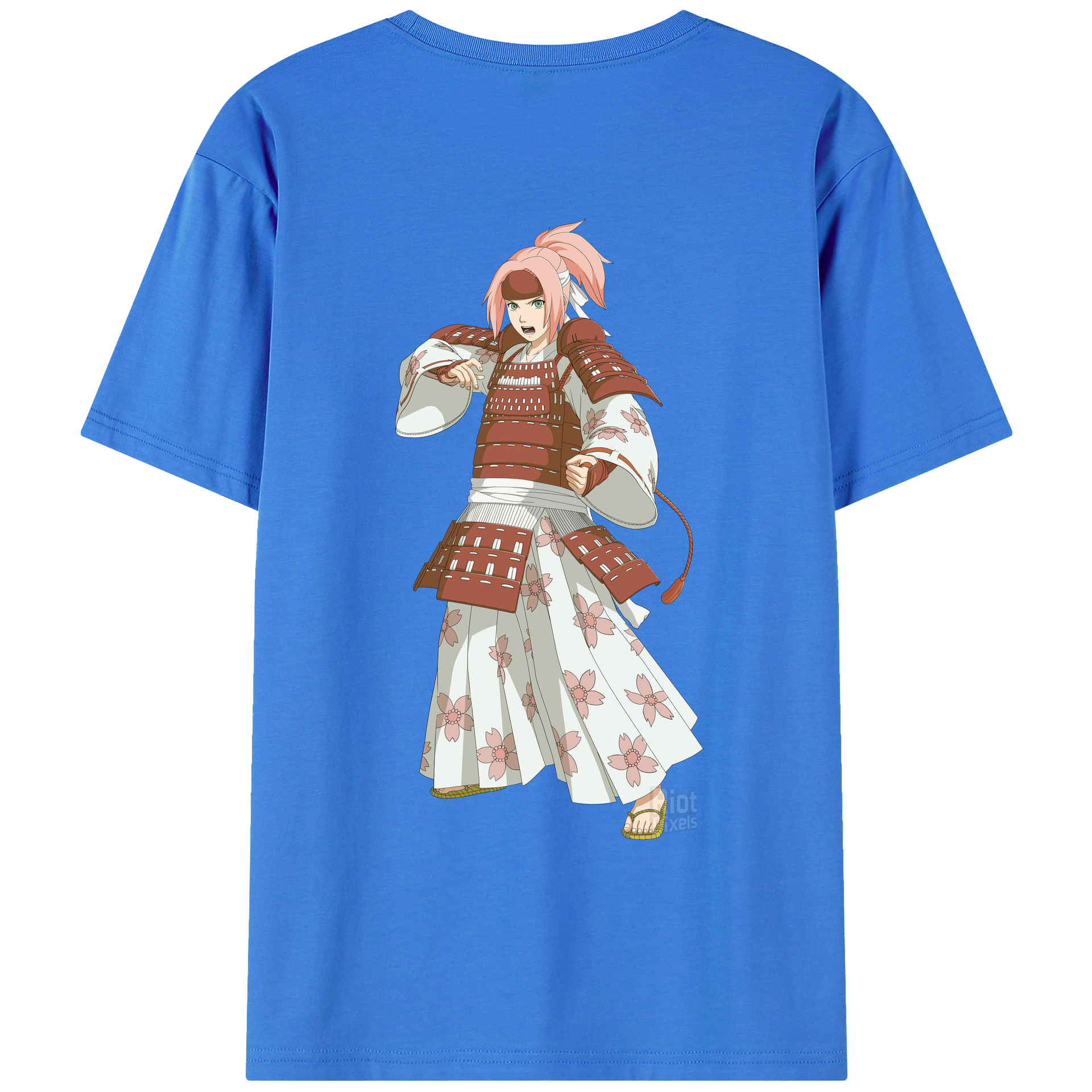 （画像用） NARUTO -ナルト- 春野サクラ Haruno Sakura 綿100％ メンズ半袖Tシャツ（バックプリント） 通気性
