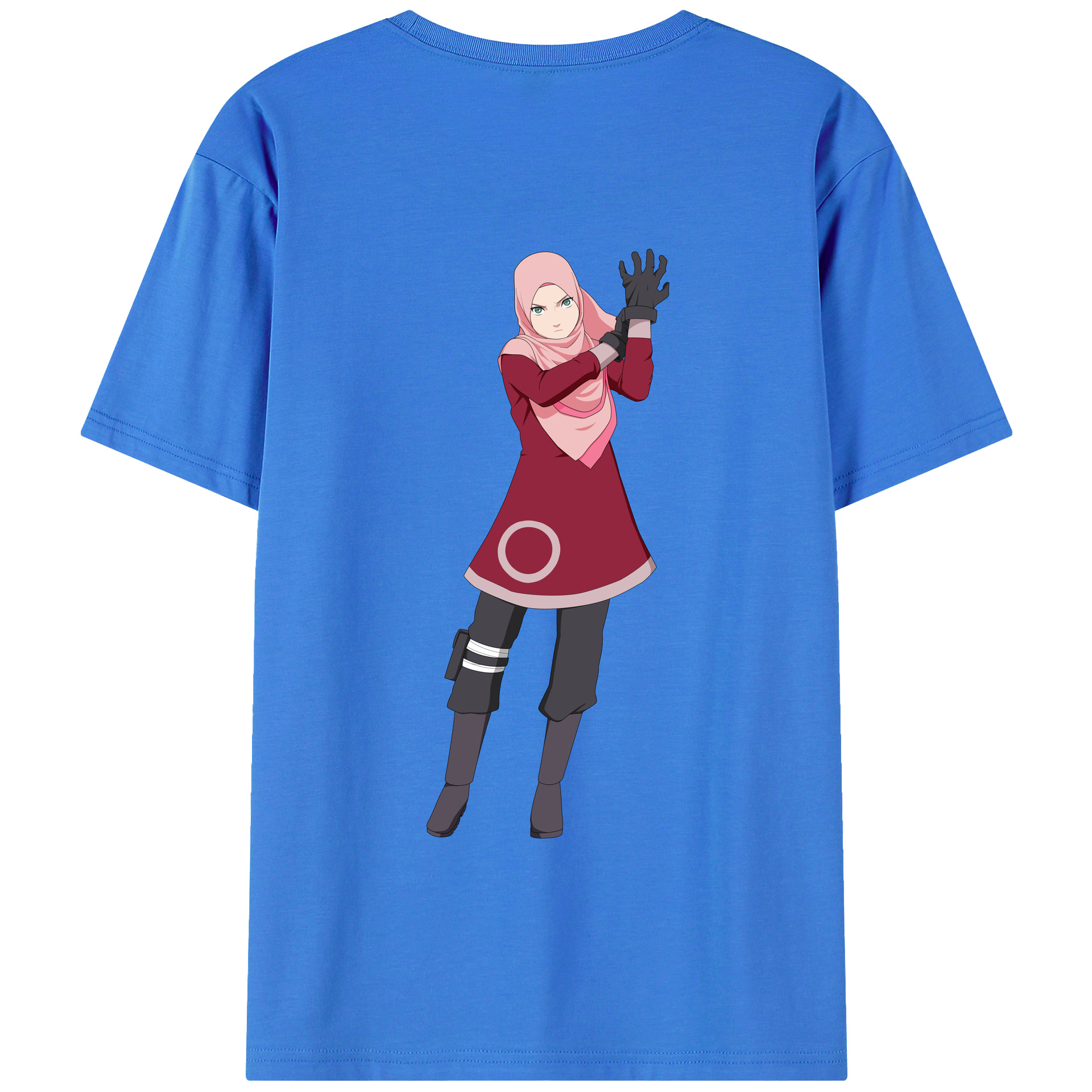 （画像用） NARUTO -ナルト- 春野サクラ Haruno Sakura 綿100％ メンズ半袖Tシャツ（バックプリント） 通気性