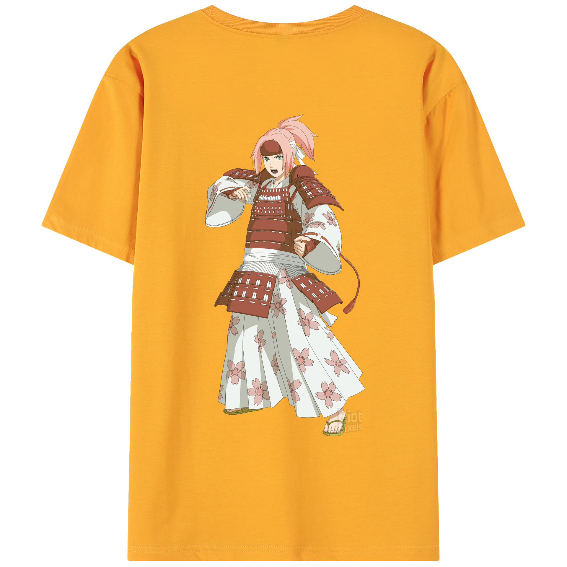 （画像用） NARUTO -ナルト- 春野サクラ Haruno Sakura 綿100％ メンズ半袖Tシャツ（バックプリント） 通気性