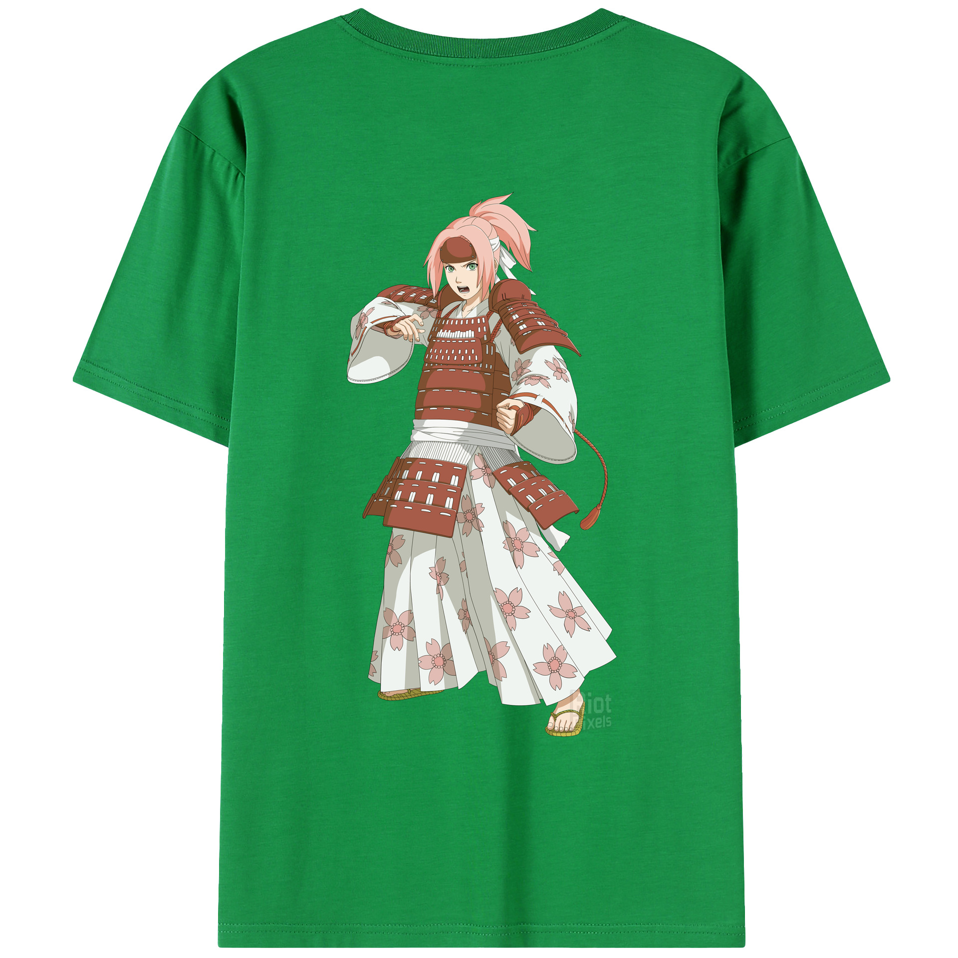 （画像用） NARUTO -ナルト- 春野サクラ Haruno Sakura 綿100％ メンズ半袖Tシャツ（バックプリント） 通気性