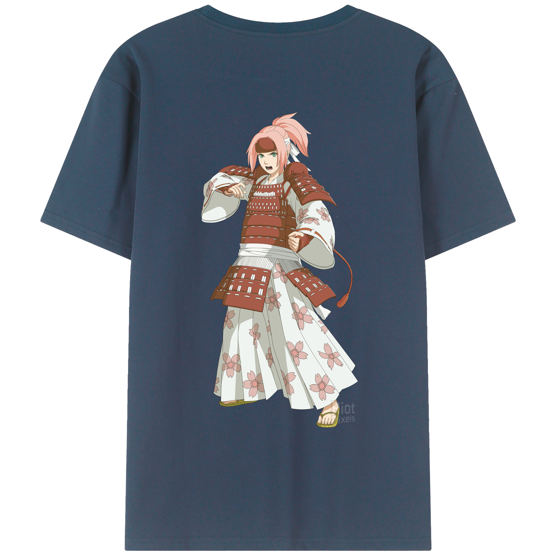 （画像用） NARUTO -ナルト- 春野サクラ Haruno Sakura 綿100％ メンズ半袖Tシャツ（バックプリント） 通気性