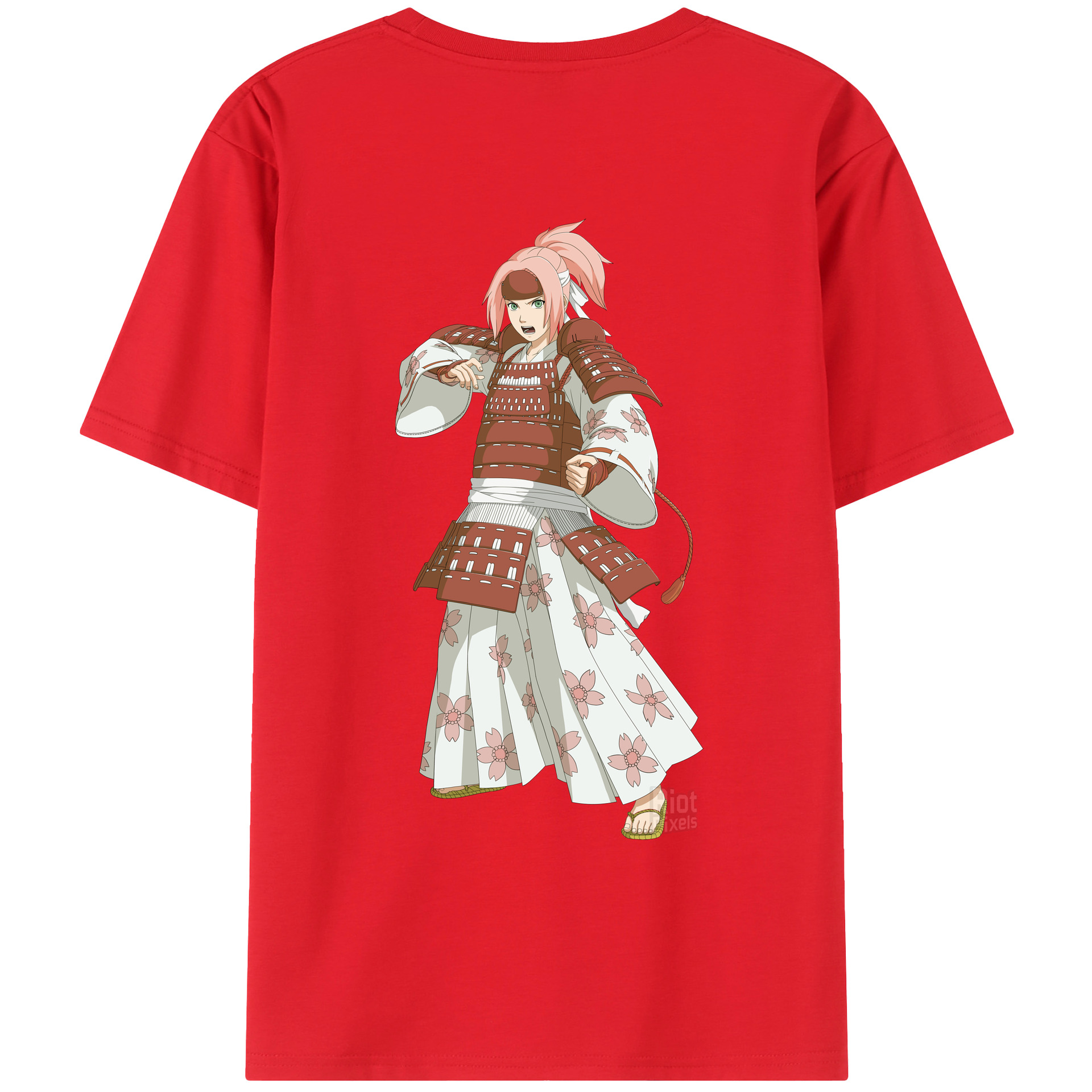 （画像用） NARUTO -ナルト- 春野サクラ Haruno Sakura 綿100％ メンズ半袖Tシャツ（バックプリント） 通気性