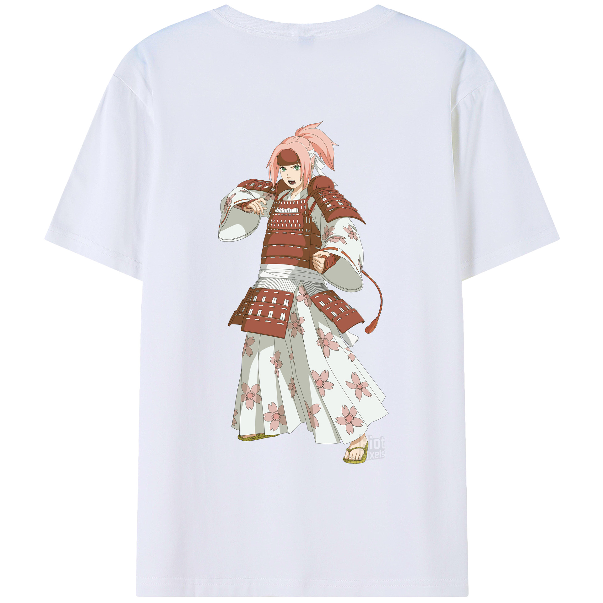 （画像用） NARUTO -ナルト- 春野サクラ Haruno Sakura 綿100％ メンズ半袖Tシャツ（バックプリント） 通気性