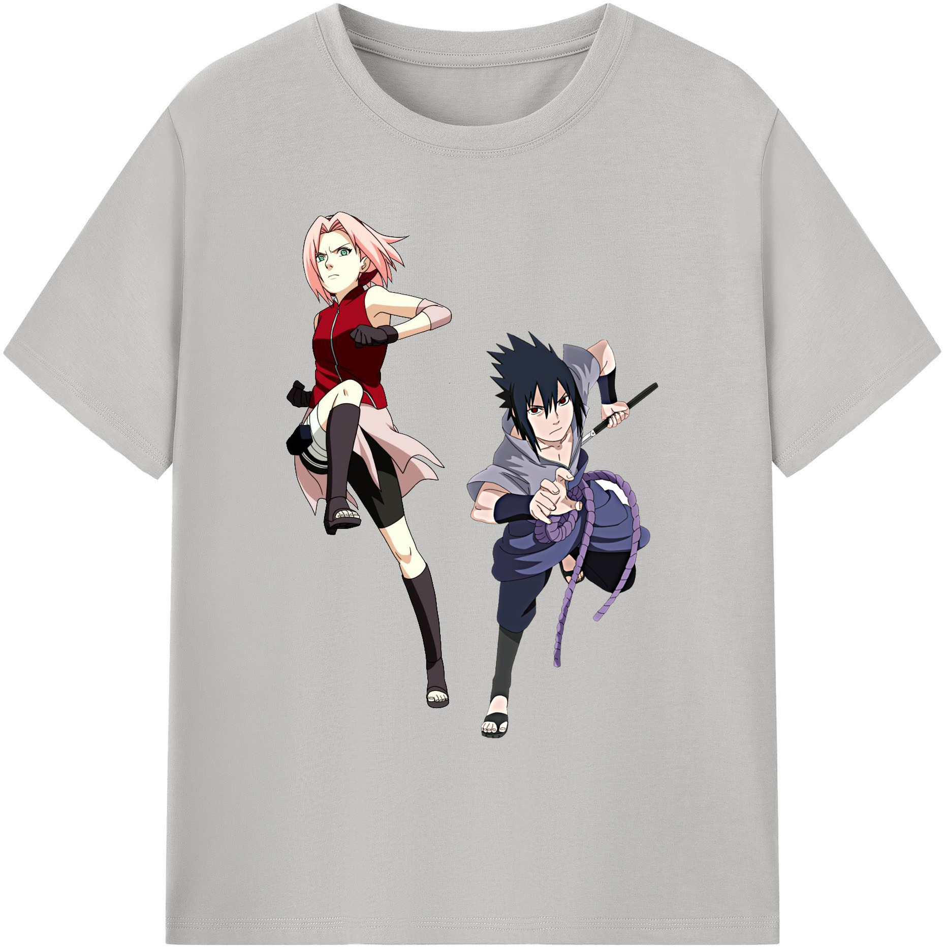 （画像用） NARUTO -ナルト- 春野サクラ Haruno Sakura 綿100％ メンズ半袖Tシャツ｜肌触りやわらか＆通気性