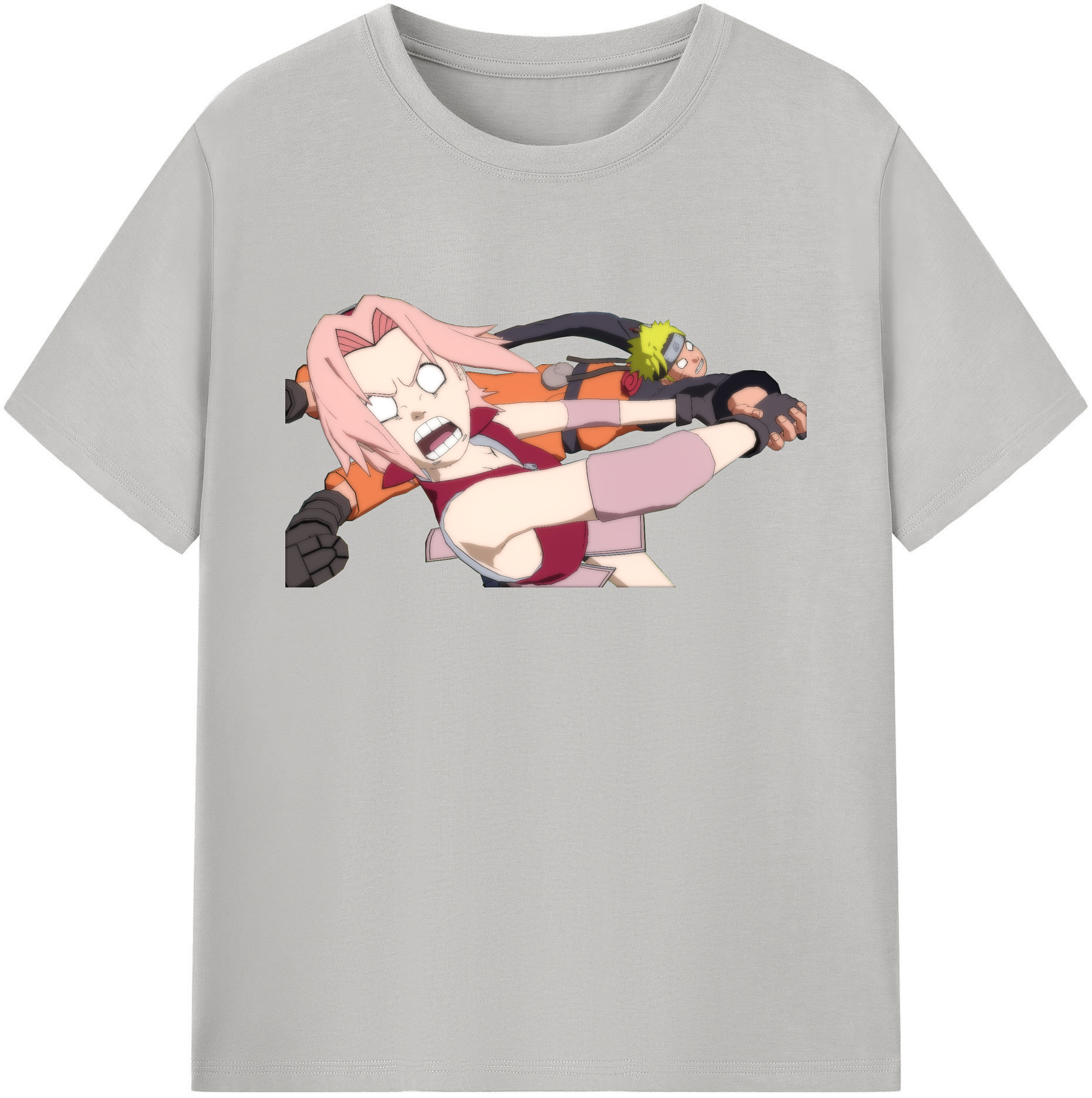 （画像用） NARUTO -ナルト- 春野サクラ Haruno Sakura 綿100％ メンズ半袖Tシャツ｜肌触りやわらか＆通気性