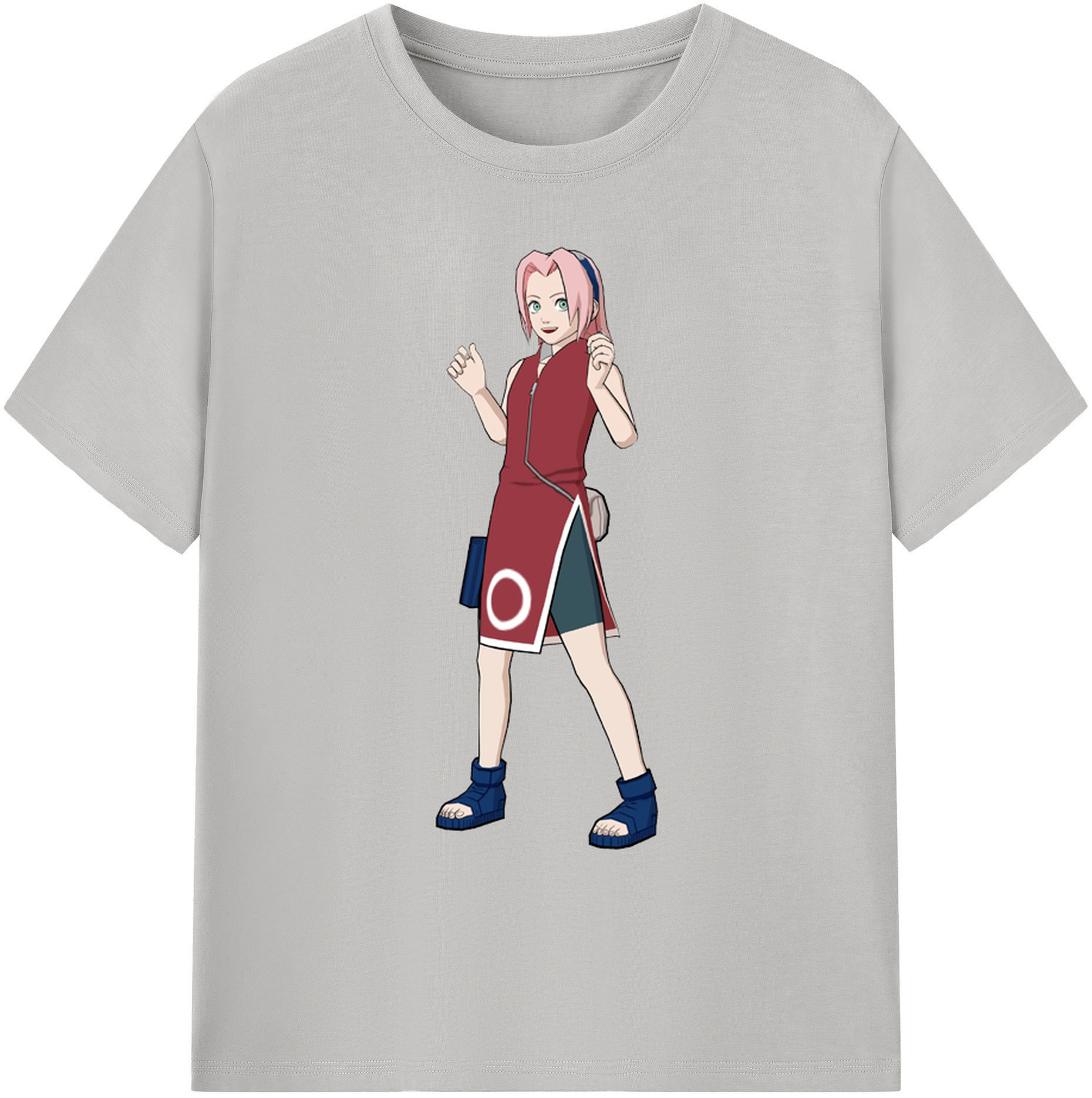 （画像用） NARUTO -ナルト- 春野サクラ Haruno Sakura 綿100％ メンズ半袖Tシャツ｜肌触りやわらか＆通気性