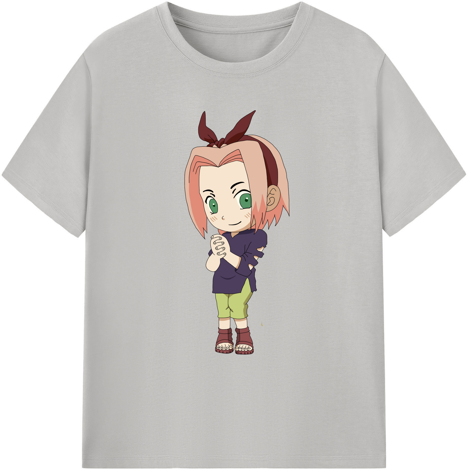 （画像用） NARUTO -ナルト- 春野サクラ Haruno Sakura 綿100％ メンズ半袖Tシャツ｜肌触りやわらか＆通気性