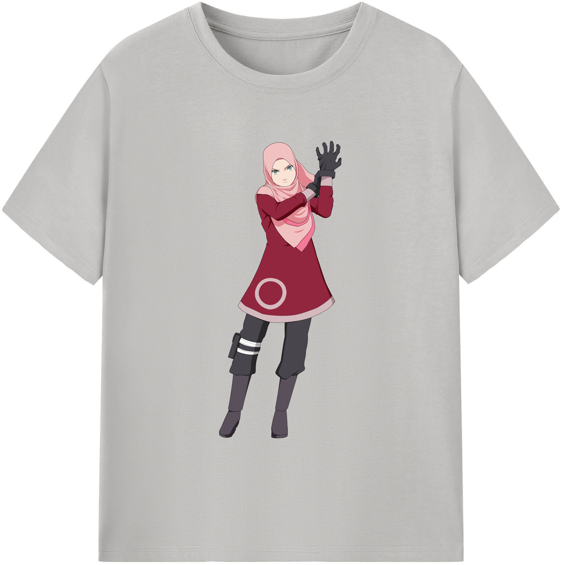 （画像用） NARUTO -ナルト- 春野サクラ Haruno Sakura 綿100％ メンズ半袖Tシャツ｜肌触りやわらか＆通気性