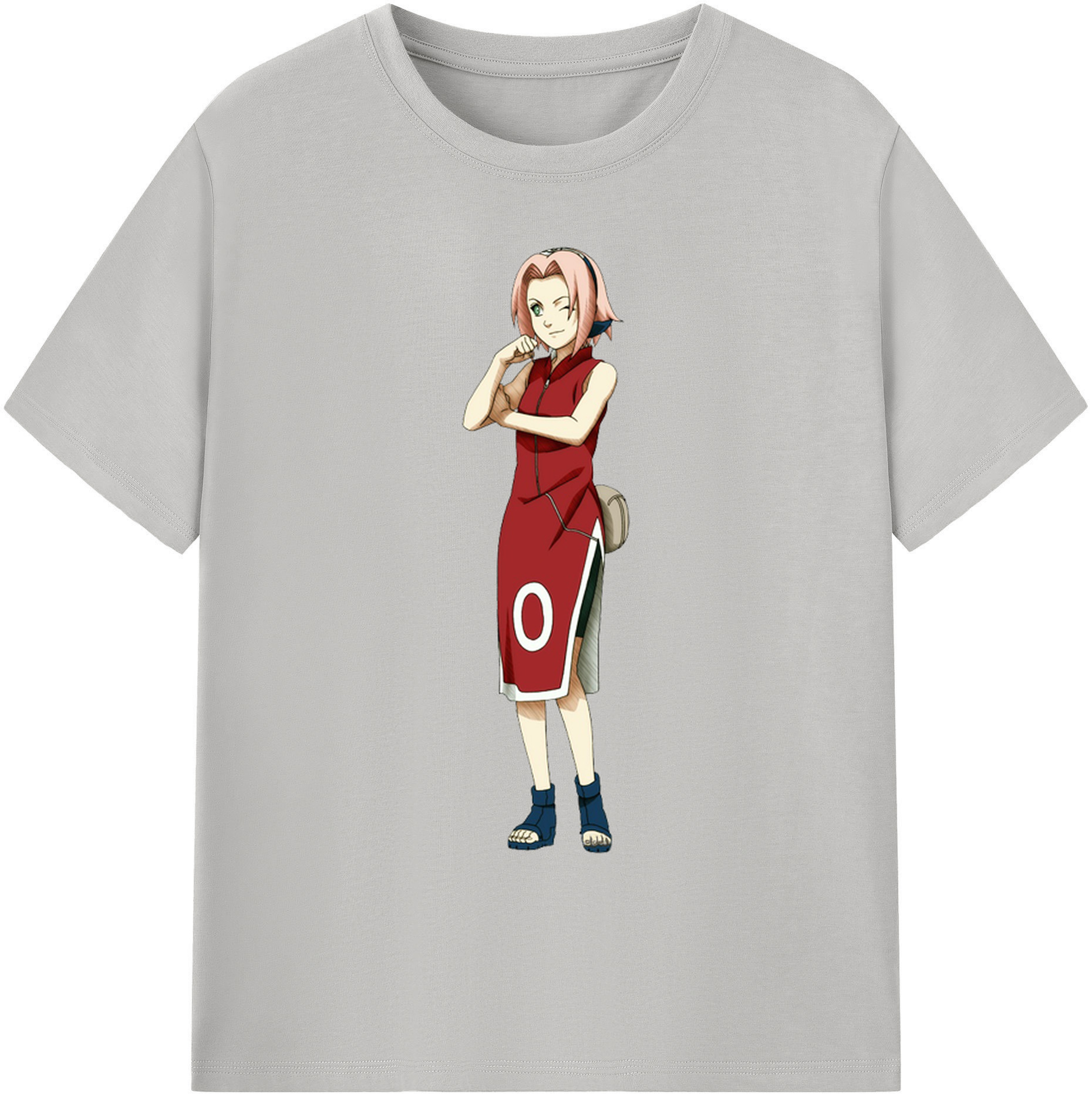 （画像用） NARUTO -ナルト- 春野サクラ Haruno Sakura 綿100％ メンズ半袖Tシャツ｜肌触りやわらか＆通気性