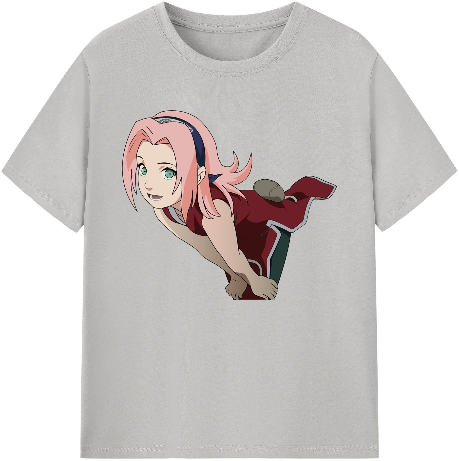 （画像用） NARUTO -ナルト- 春野サクラ Haruno Sakura 綿100％ メンズ半袖Tシャツ｜肌触りやわらか＆通気性