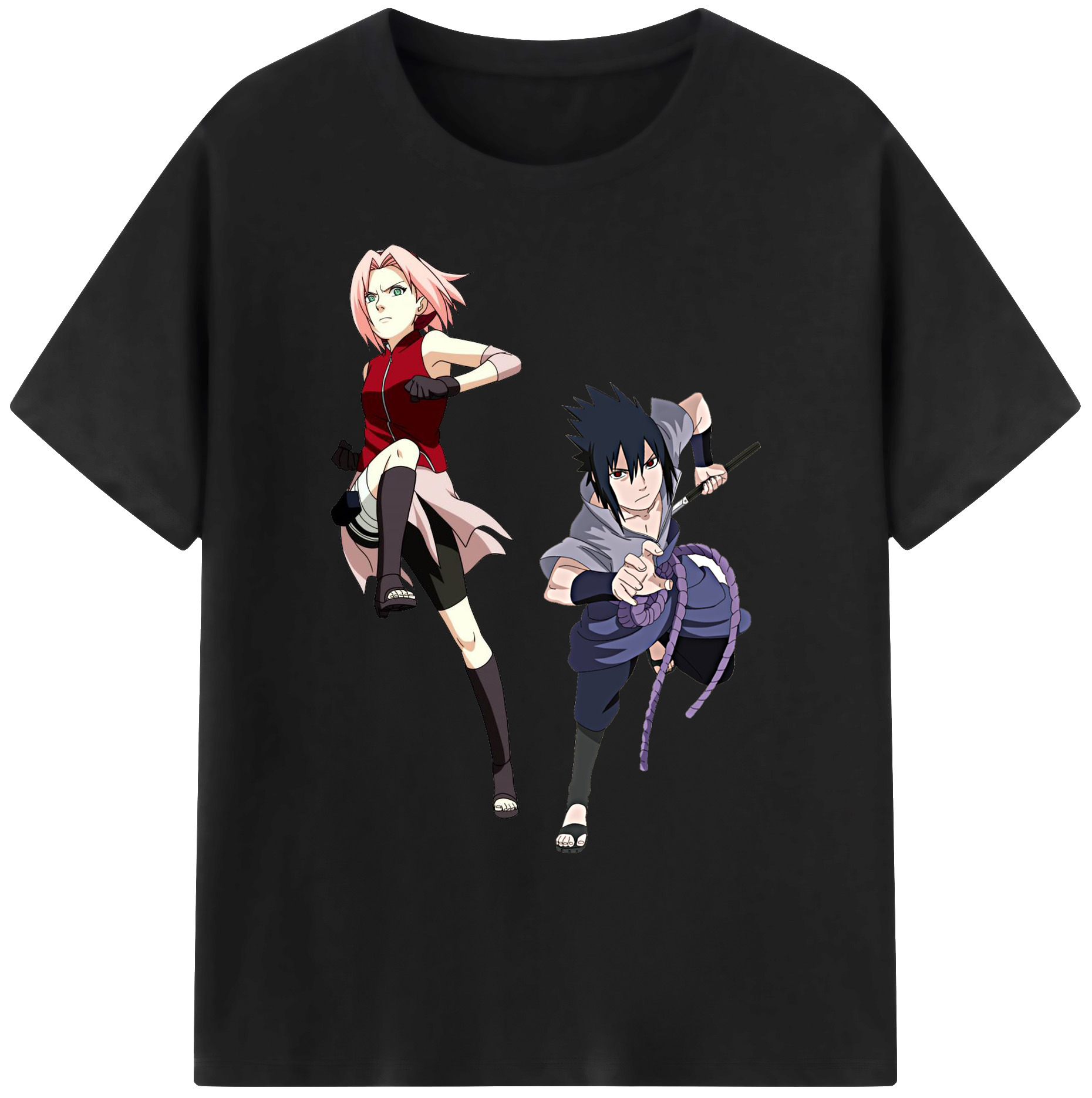 （画像用） NARUTO -ナルト- 春野サクラ Haruno Sakura 綿100％ メンズ半袖Tシャツ｜肌触りやわらか＆通気性