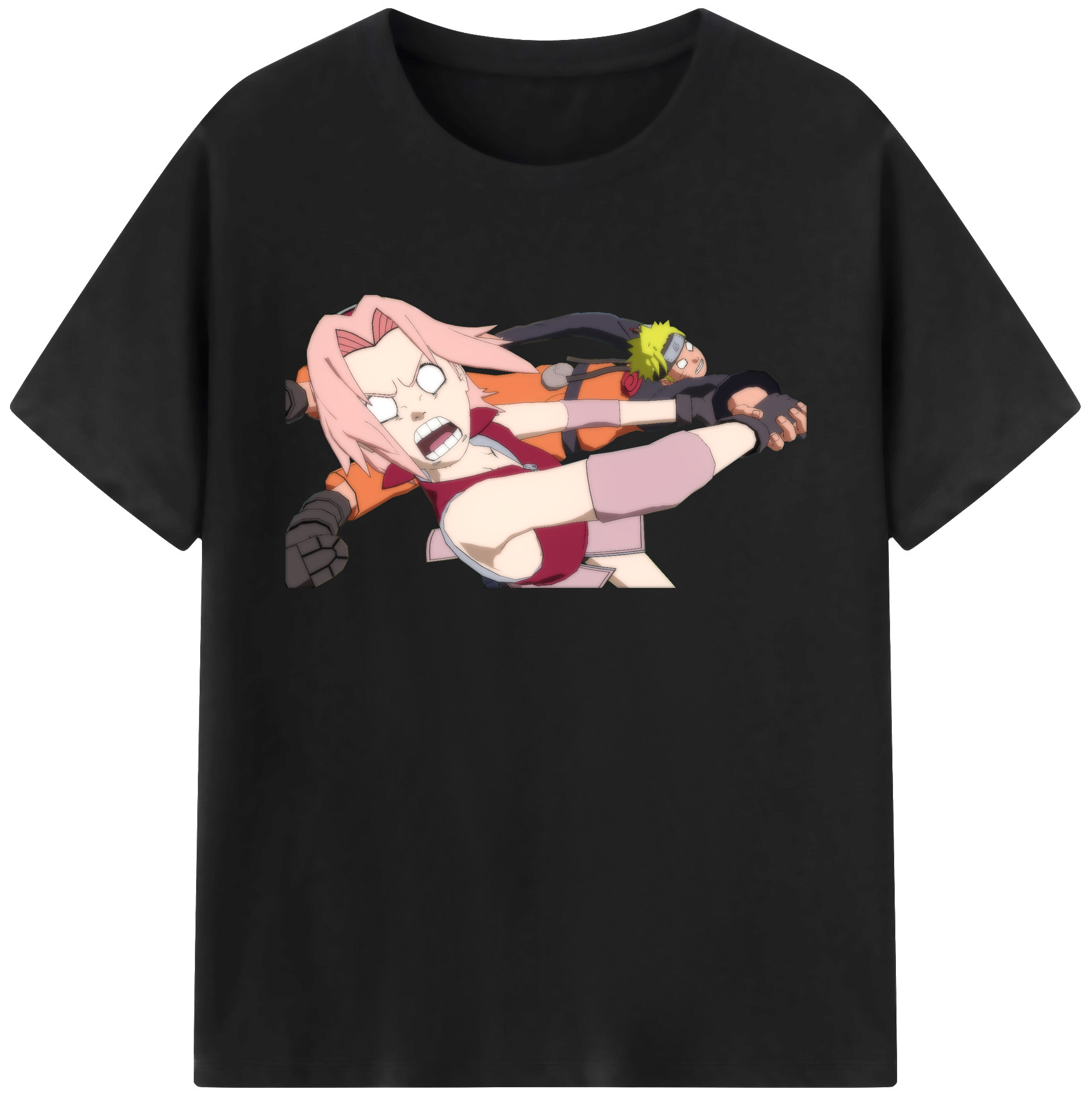 （画像用） NARUTO -ナルト- 春野サクラ Haruno Sakura 綿100％ メンズ半袖Tシャツ｜肌触りやわらか＆通気性