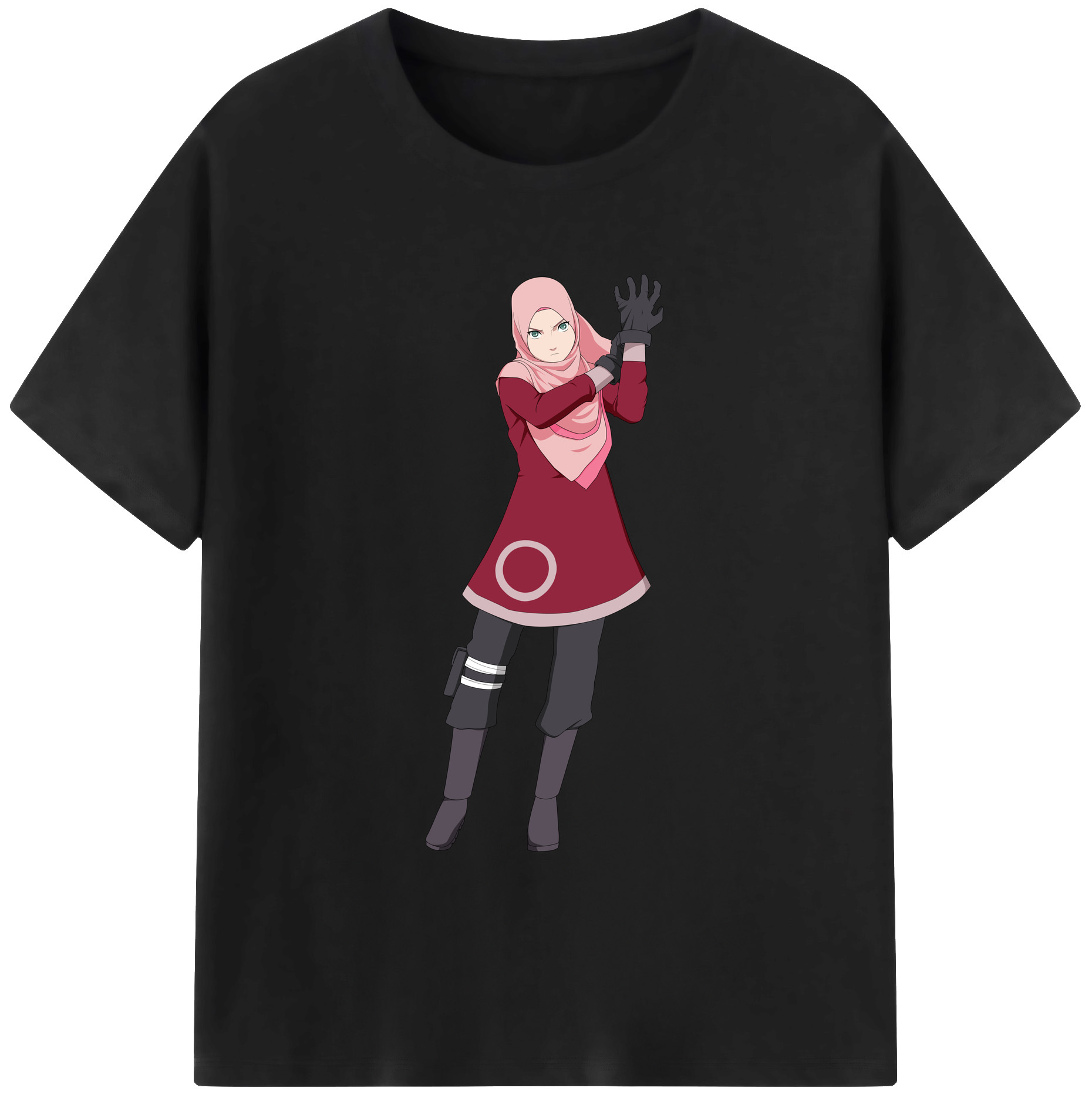 （画像用） NARUTO -ナルト- 春野サクラ Haruno Sakura 綿100％ メンズ半袖Tシャツ｜肌触りやわらか＆通気性