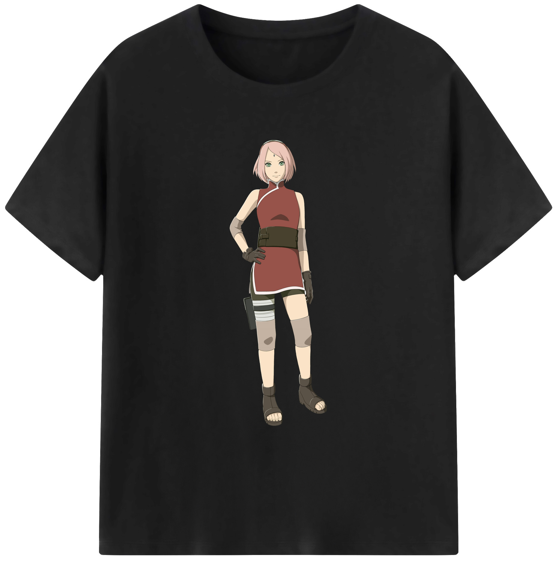 （画像用） NARUTO -ナルト- 春野サクラ Haruno Sakura 綿100％ メンズ半袖Tシャツ｜肌触りやわらか＆通気性
