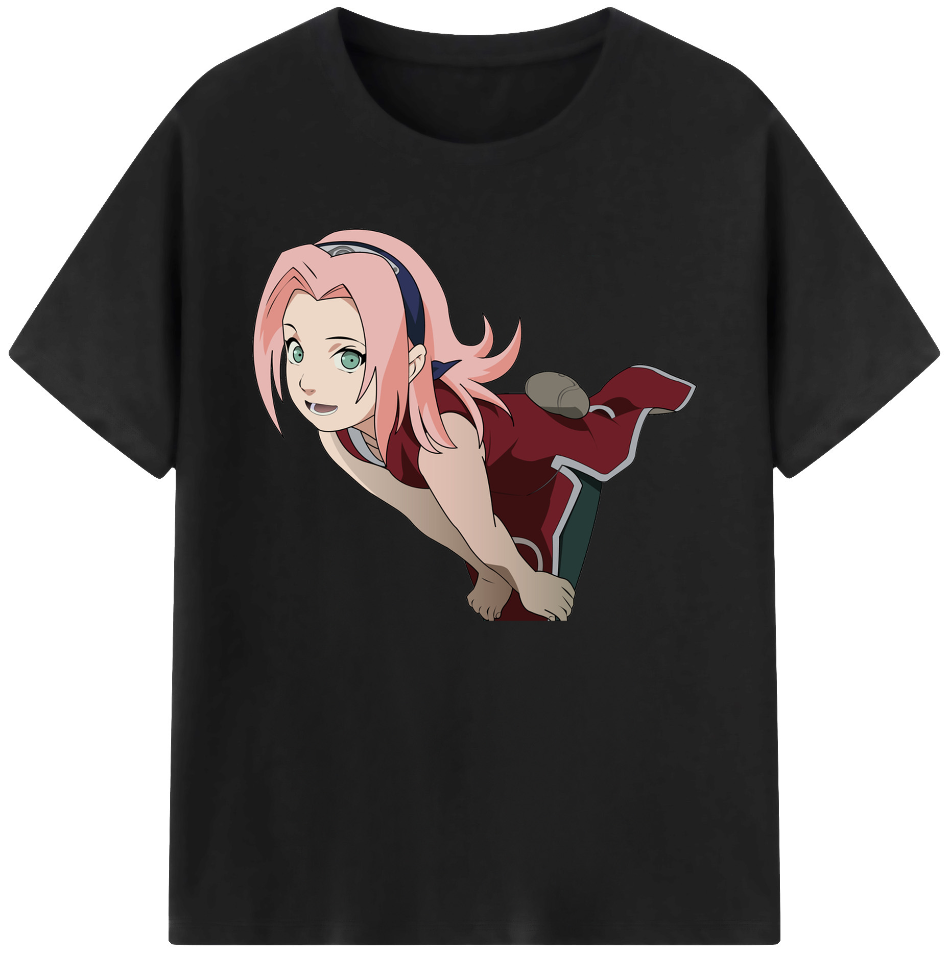 （画像用） NARUTO -ナルト- 春野サクラ Haruno Sakura 綿100％ メンズ半袖Tシャツ｜肌触りやわらか＆通気性