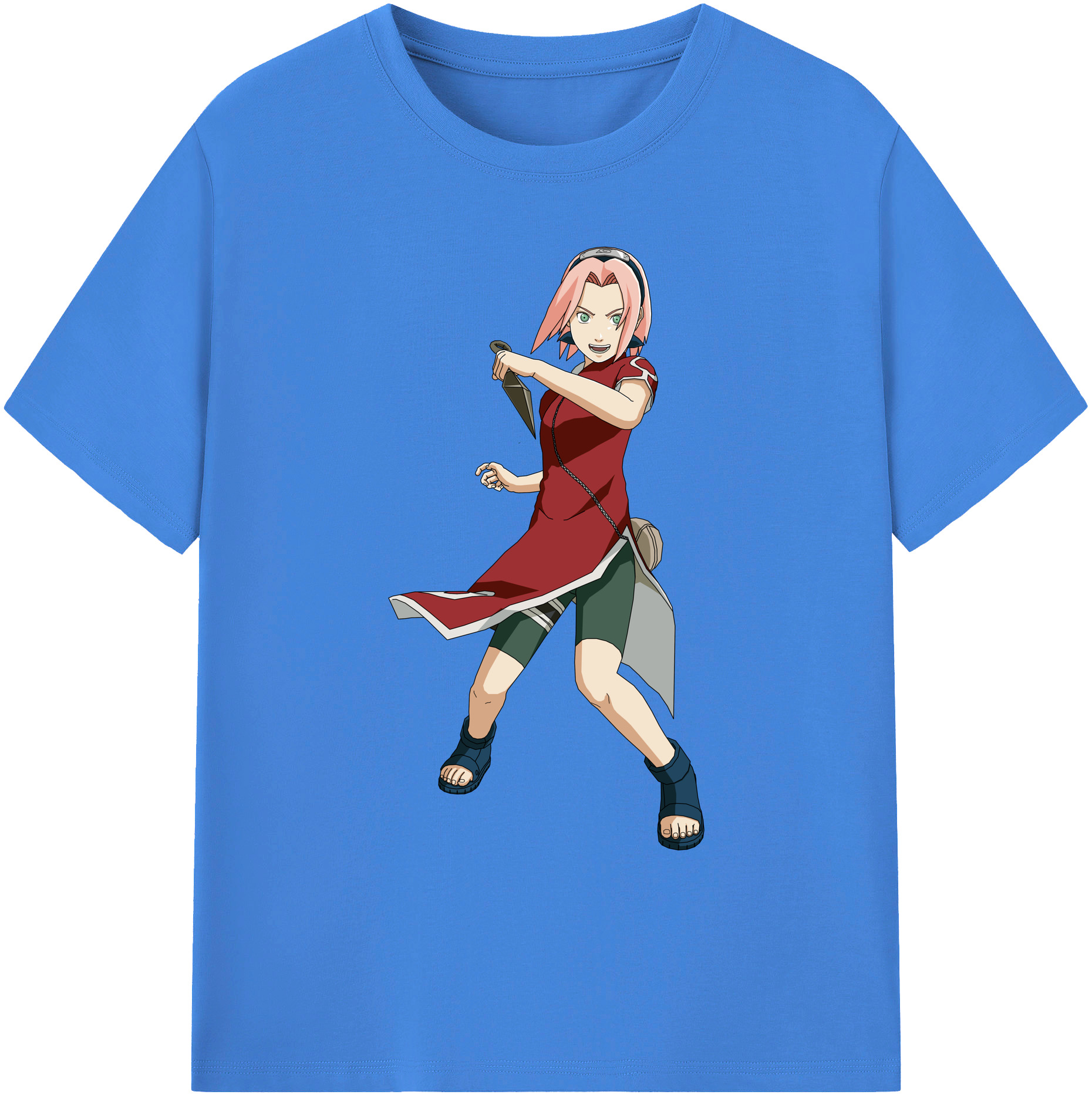 （画像用） NARUTO -ナルト- 春野サクラ Haruno Sakura 綿100％ メンズ半袖Tシャツ｜肌触りやわらか＆通気性