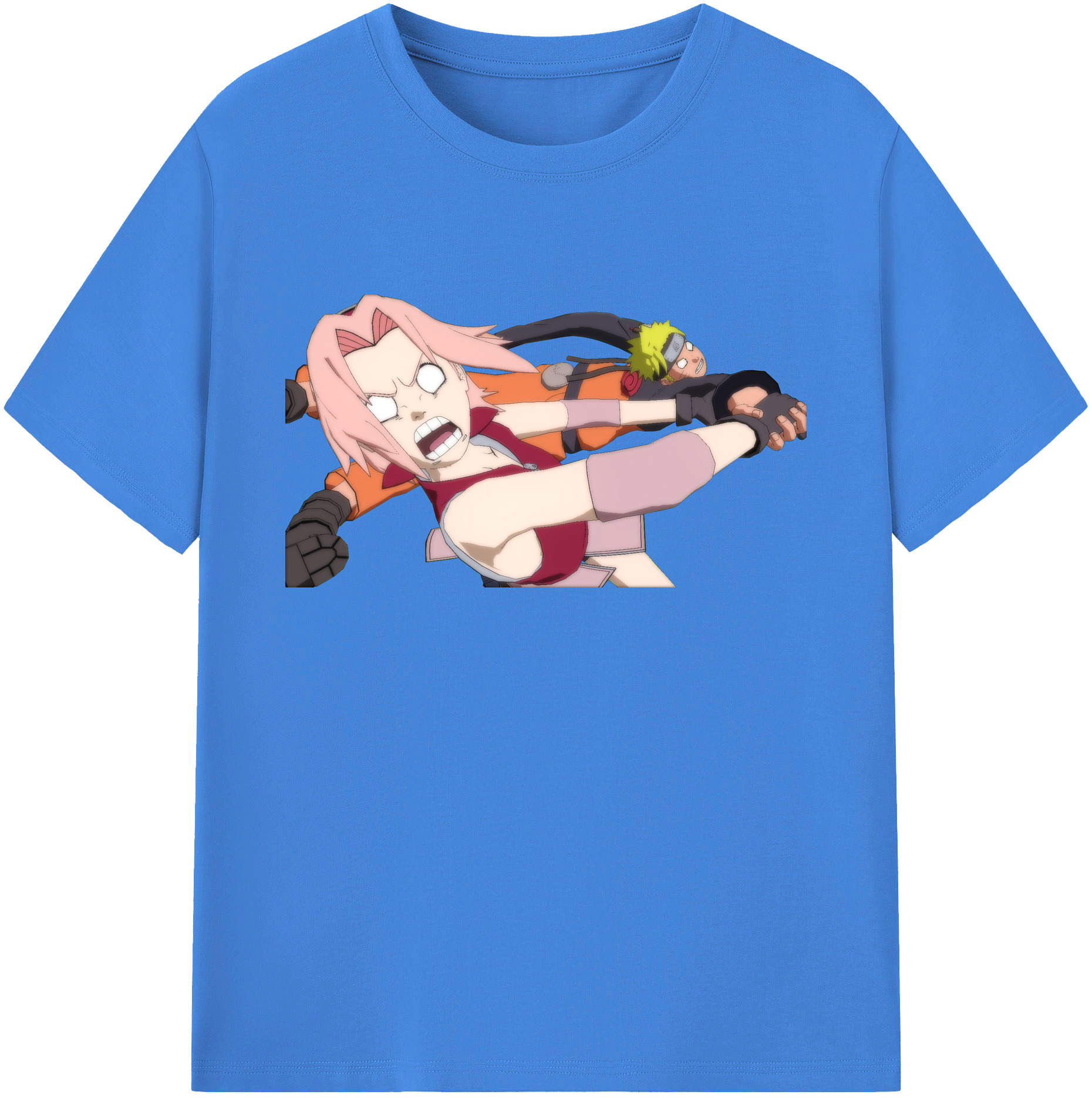 （画像用） NARUTO -ナルト- 春野サクラ Haruno Sakura 綿100％ メンズ半袖Tシャツ｜肌触りやわらか＆通気性