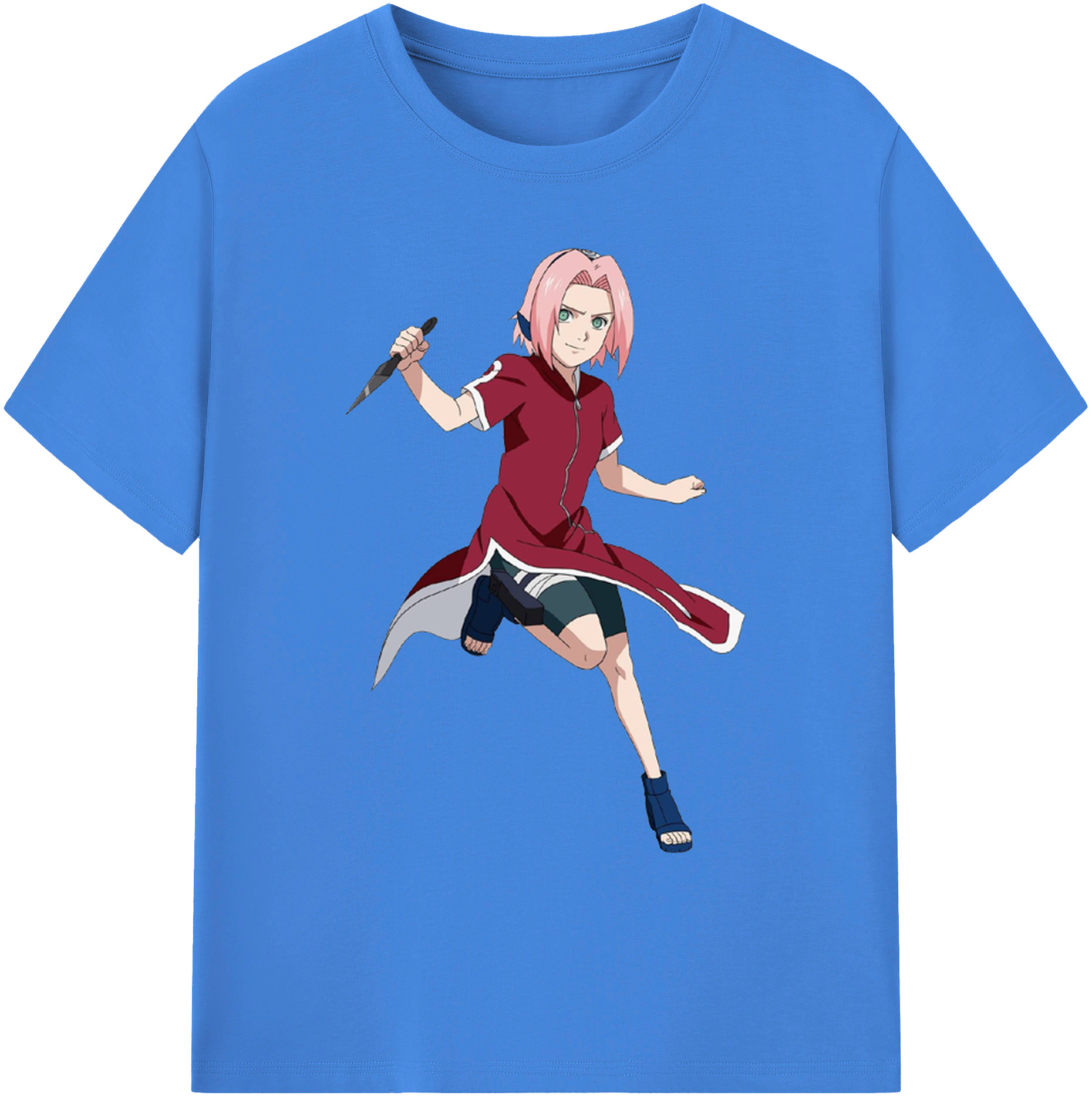 （画像用） NARUTO -ナルト- 春野サクラ Haruno Sakura 綿100％ メンズ半袖Tシャツ｜肌触りやわらか＆通気性