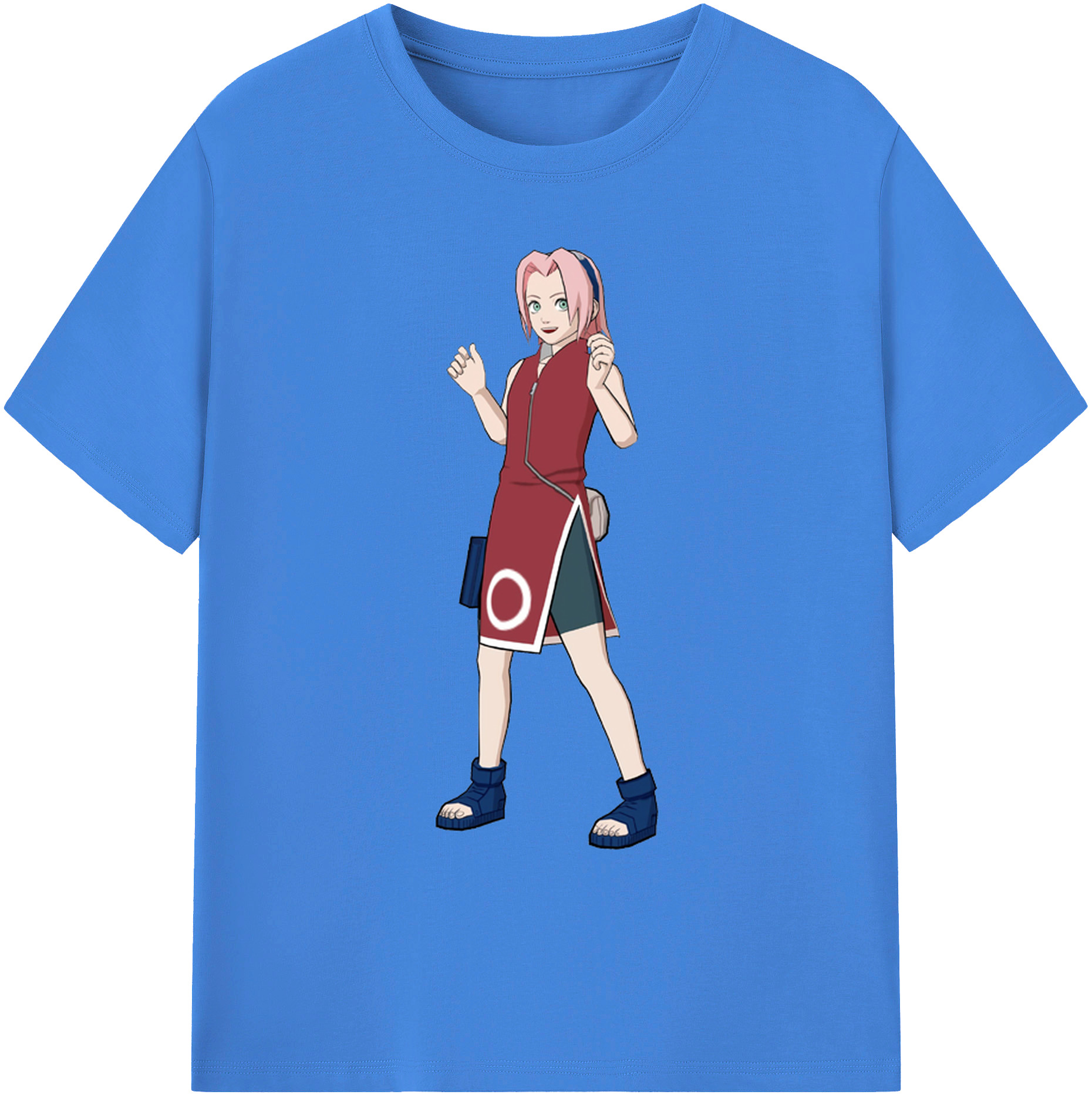 （画像用） NARUTO -ナルト- 春野サクラ Haruno Sakura 綿100％ メンズ半袖Tシャツ｜肌触りやわらか＆通気性