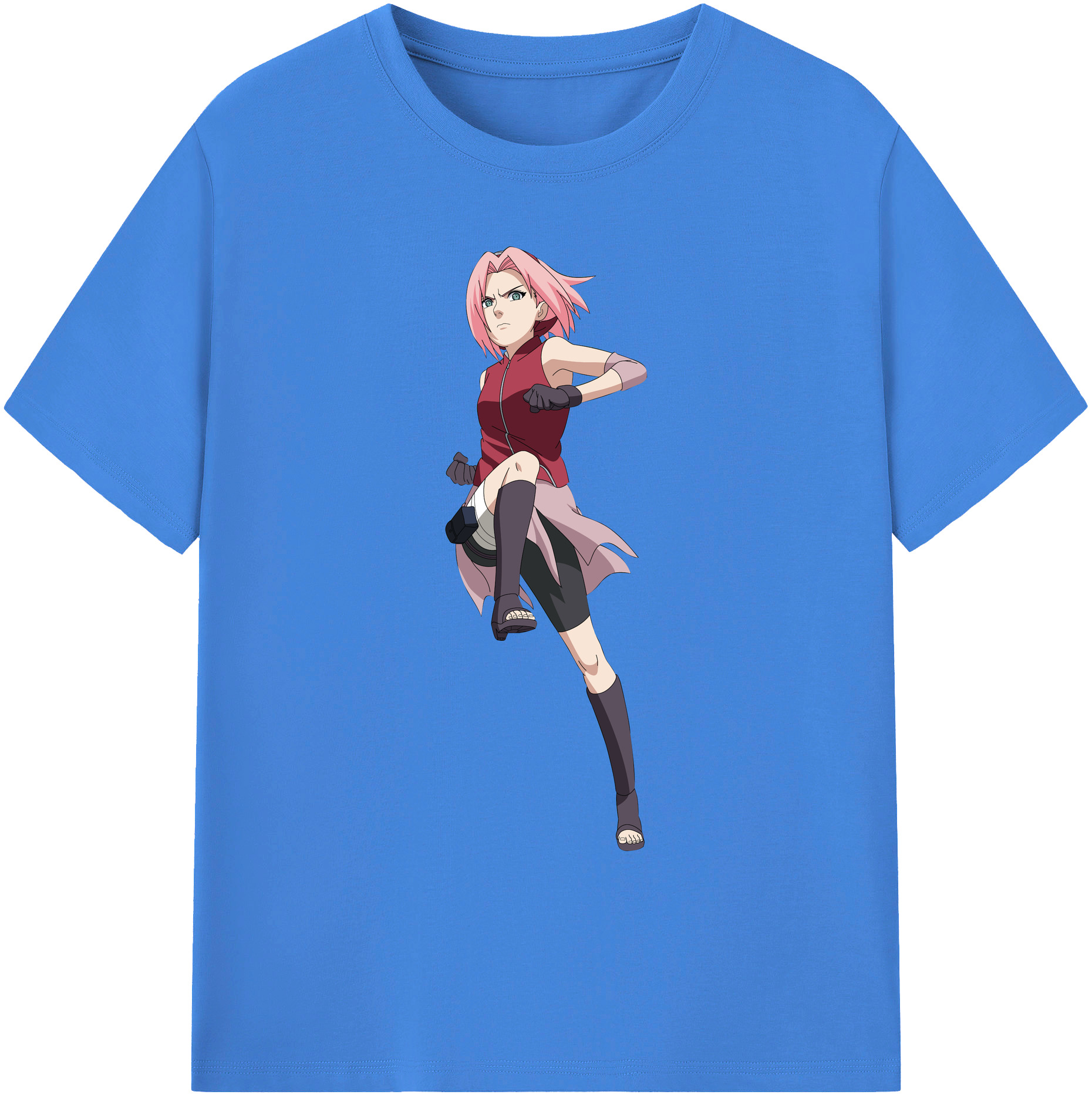 （画像用） NARUTO -ナルト- 春野サクラ Haruno Sakura 綿100％ メンズ半袖Tシャツ｜肌触りやわらか＆通気性