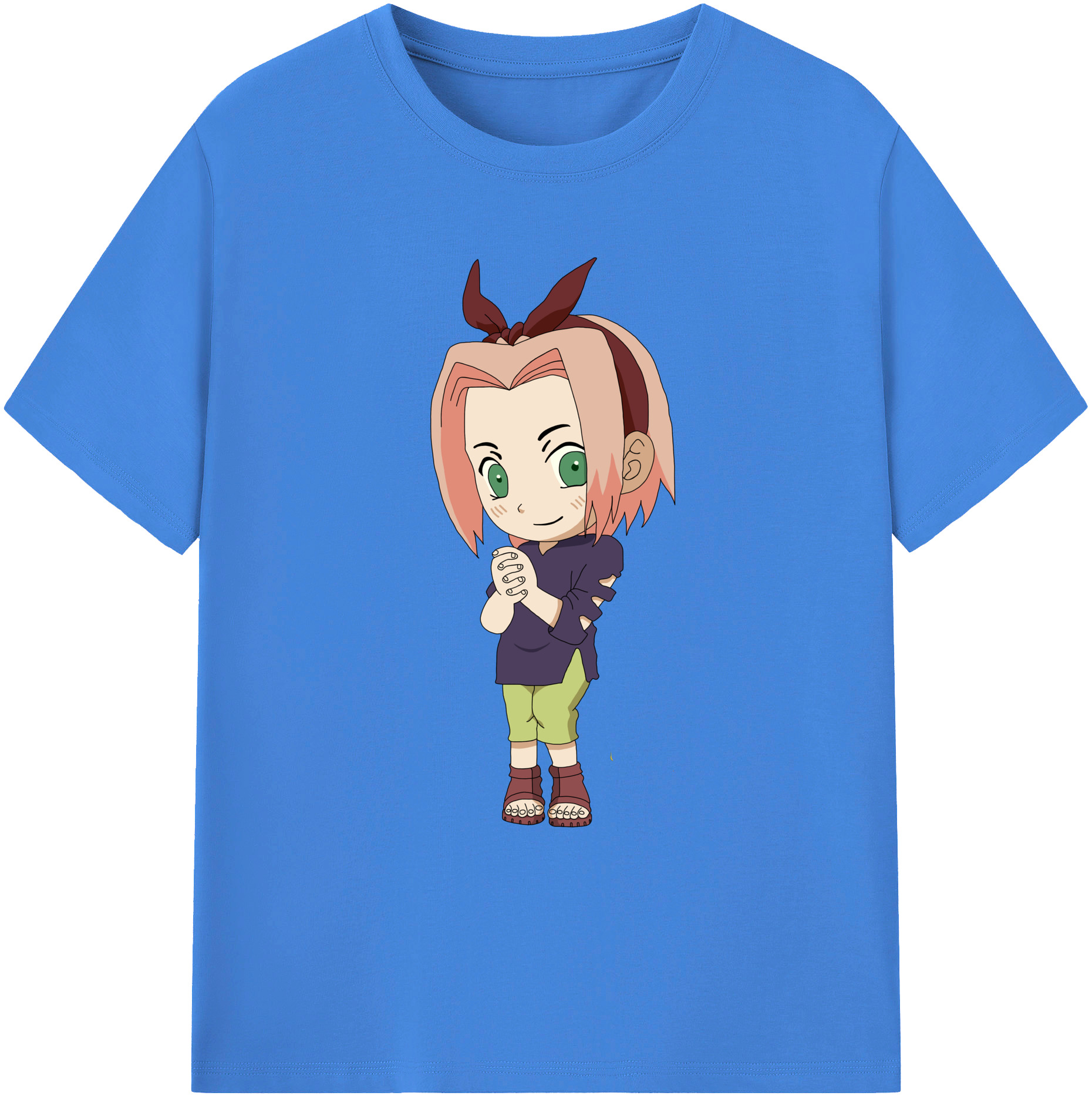 （画像用） NARUTO -ナルト- 春野サクラ Haruno Sakura 綿100％ メンズ半袖Tシャツ｜肌触りやわらか＆通気性