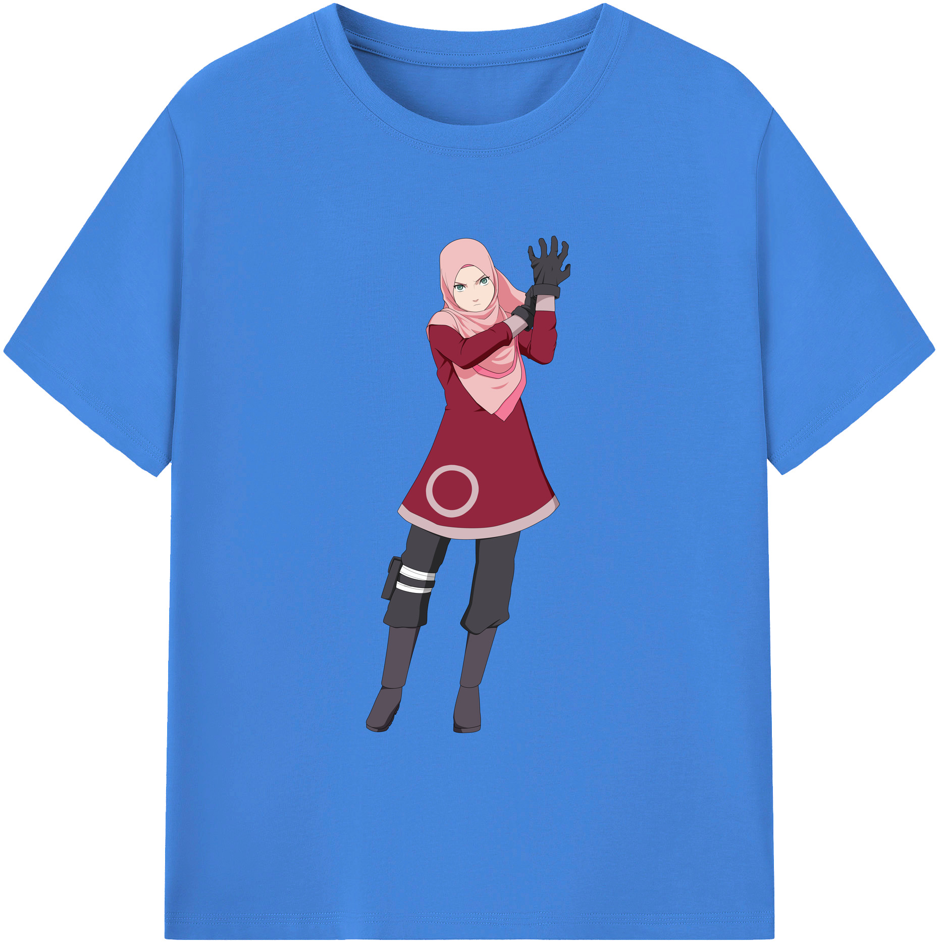 （画像用） NARUTO -ナルト- 春野サクラ Haruno Sakura 綿100％ メンズ半袖Tシャツ｜肌触りやわらか＆通気性