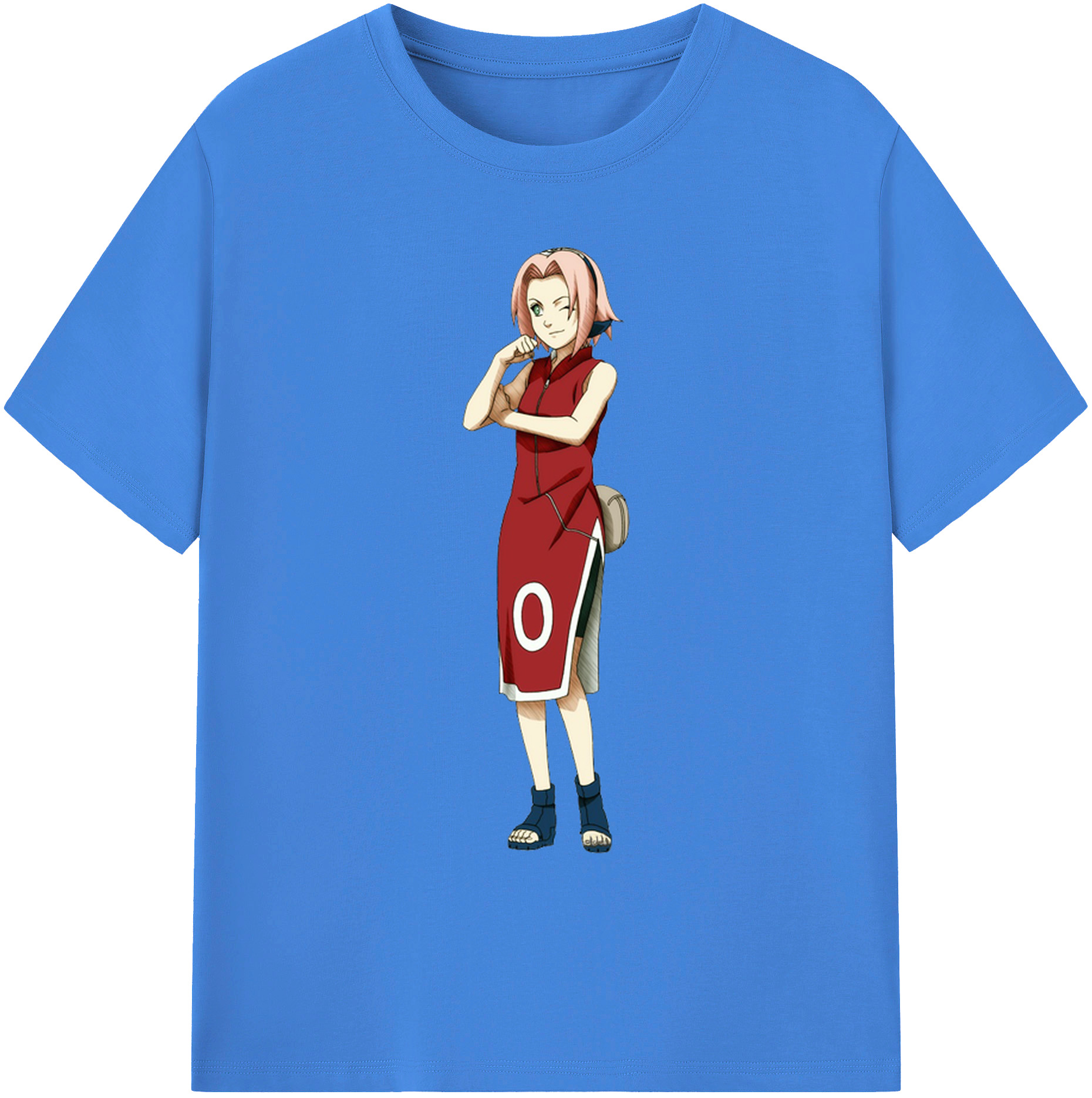 （画像用） NARUTO -ナルト- 春野サクラ Haruno Sakura 綿100％ メンズ半袖Tシャツ｜肌触りやわらか＆通気性