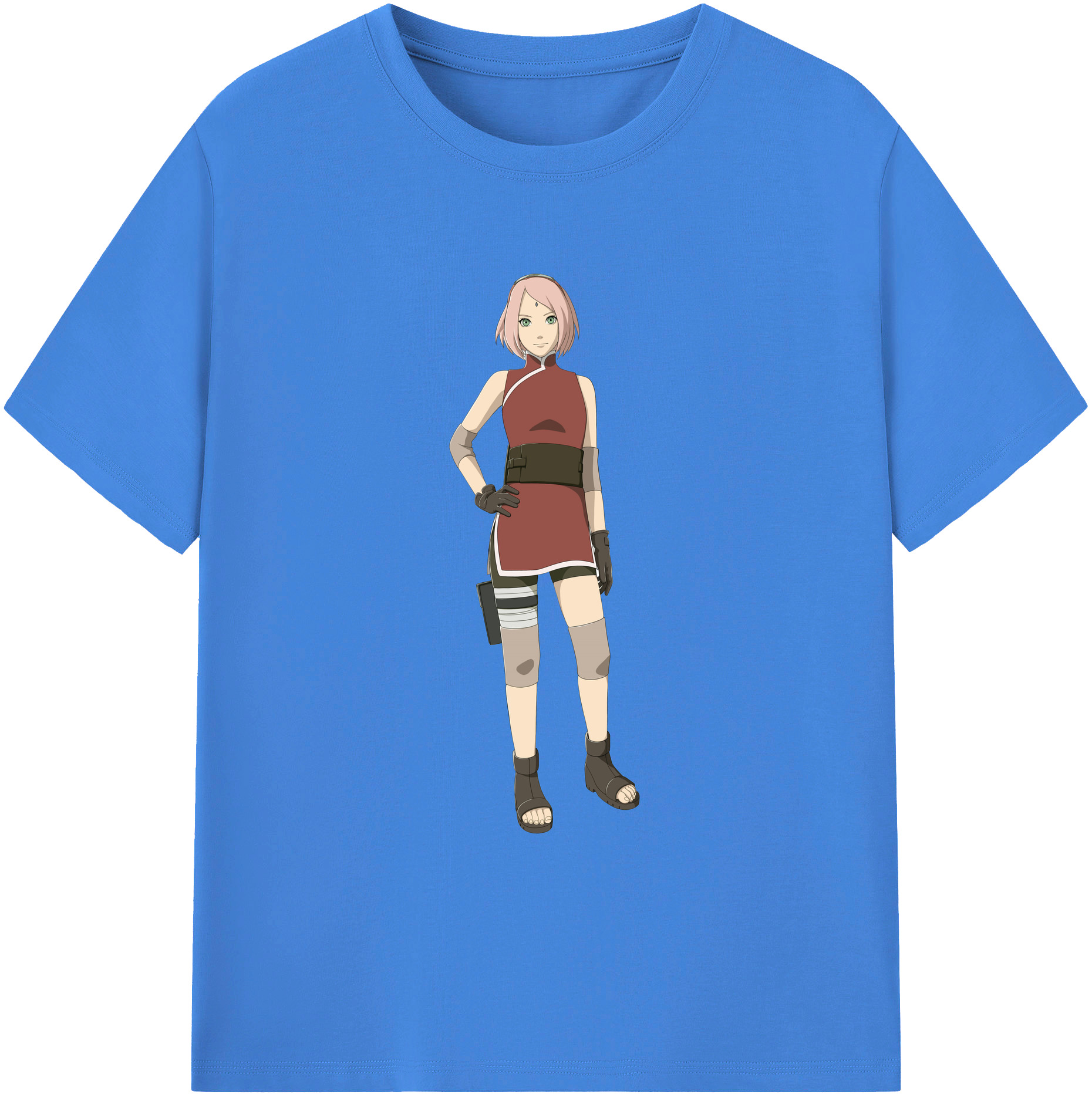 （画像用） NARUTO -ナルト- 春野サクラ Haruno Sakura 綿100％ メンズ半袖Tシャツ｜肌触りやわらか＆通気性