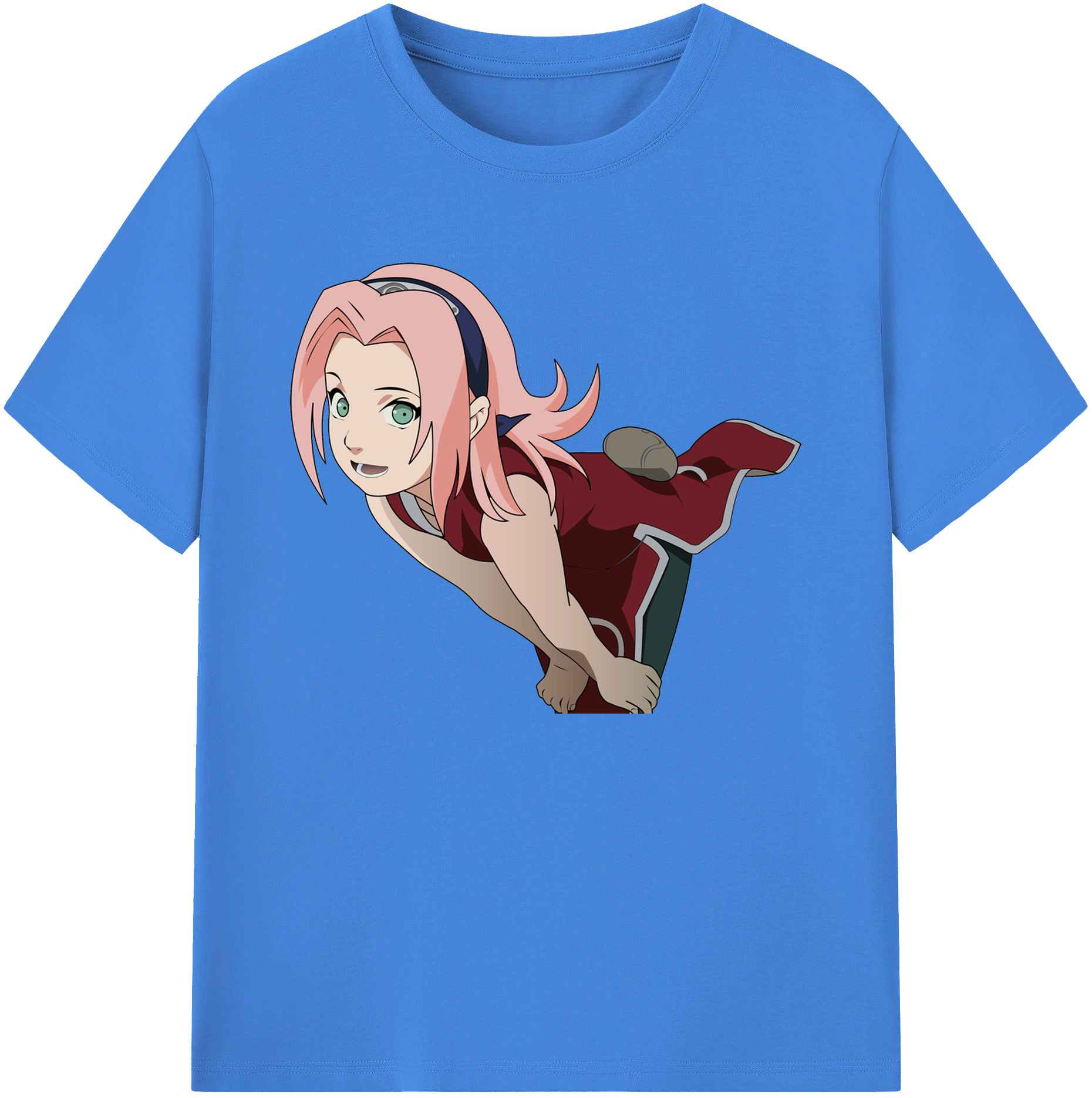 （画像用） NARUTO -ナルト- 春野サクラ Haruno Sakura 綿100％ メンズ半袖Tシャツ｜肌触りやわらか＆通気性