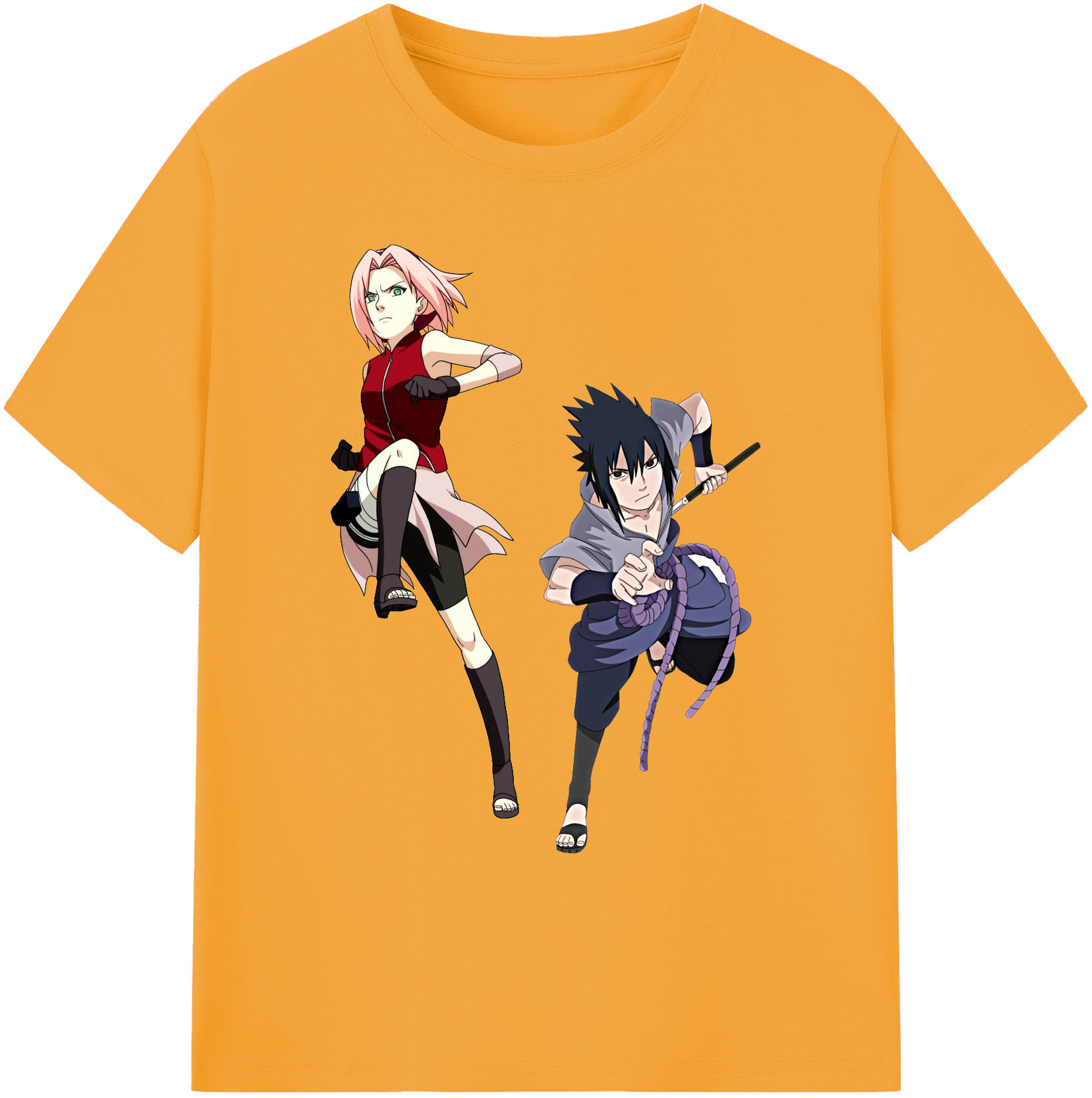 （画像用） NARUTO -ナルト- 春野サクラ Haruno Sakura 綿100％ メンズ半袖Tシャツ｜肌触りやわらか＆通気性