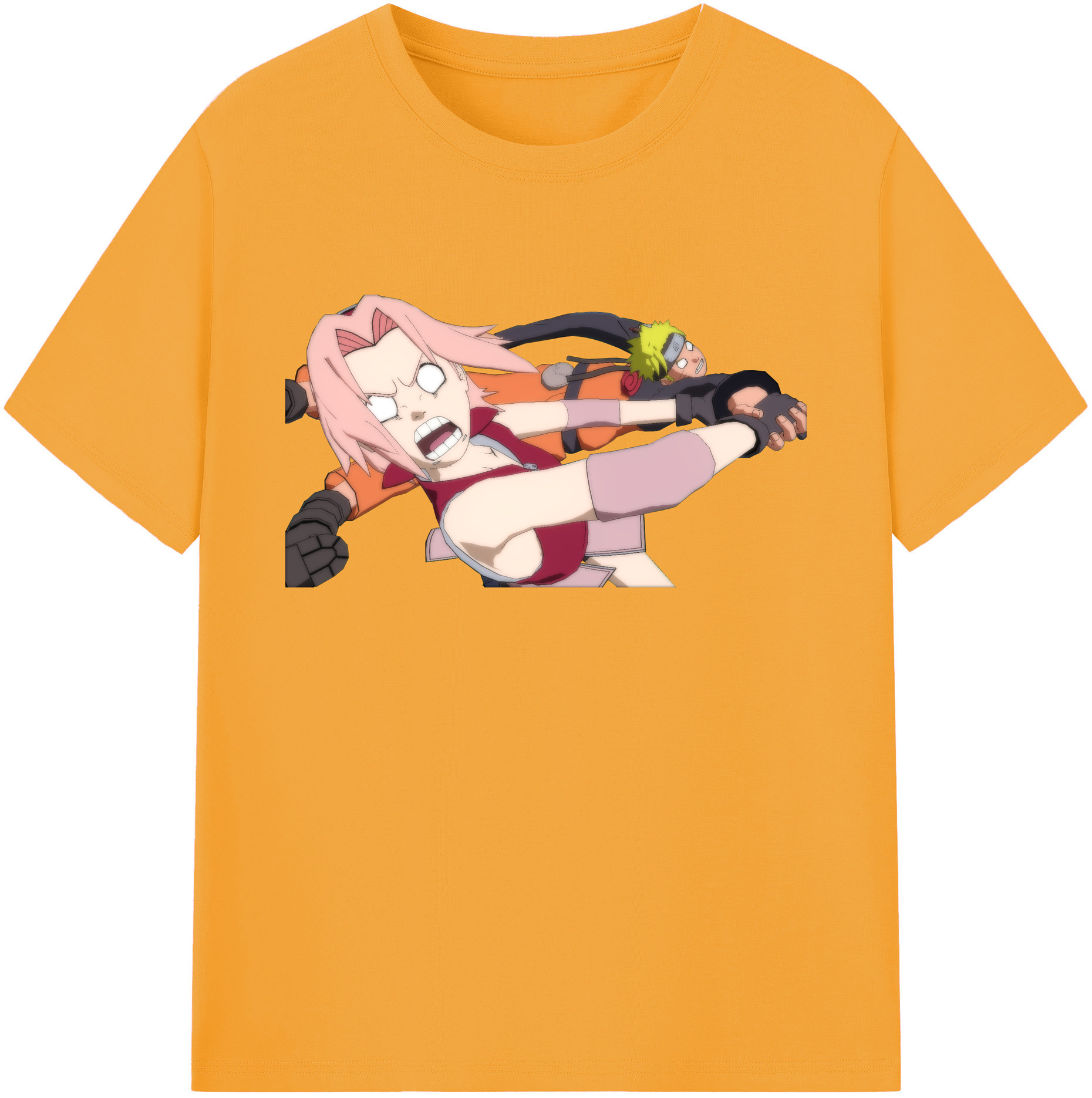 （画像用） NARUTO -ナルト- 春野サクラ Haruno Sakura 綿100％ メンズ半袖Tシャツ｜肌触りやわらか＆通気性