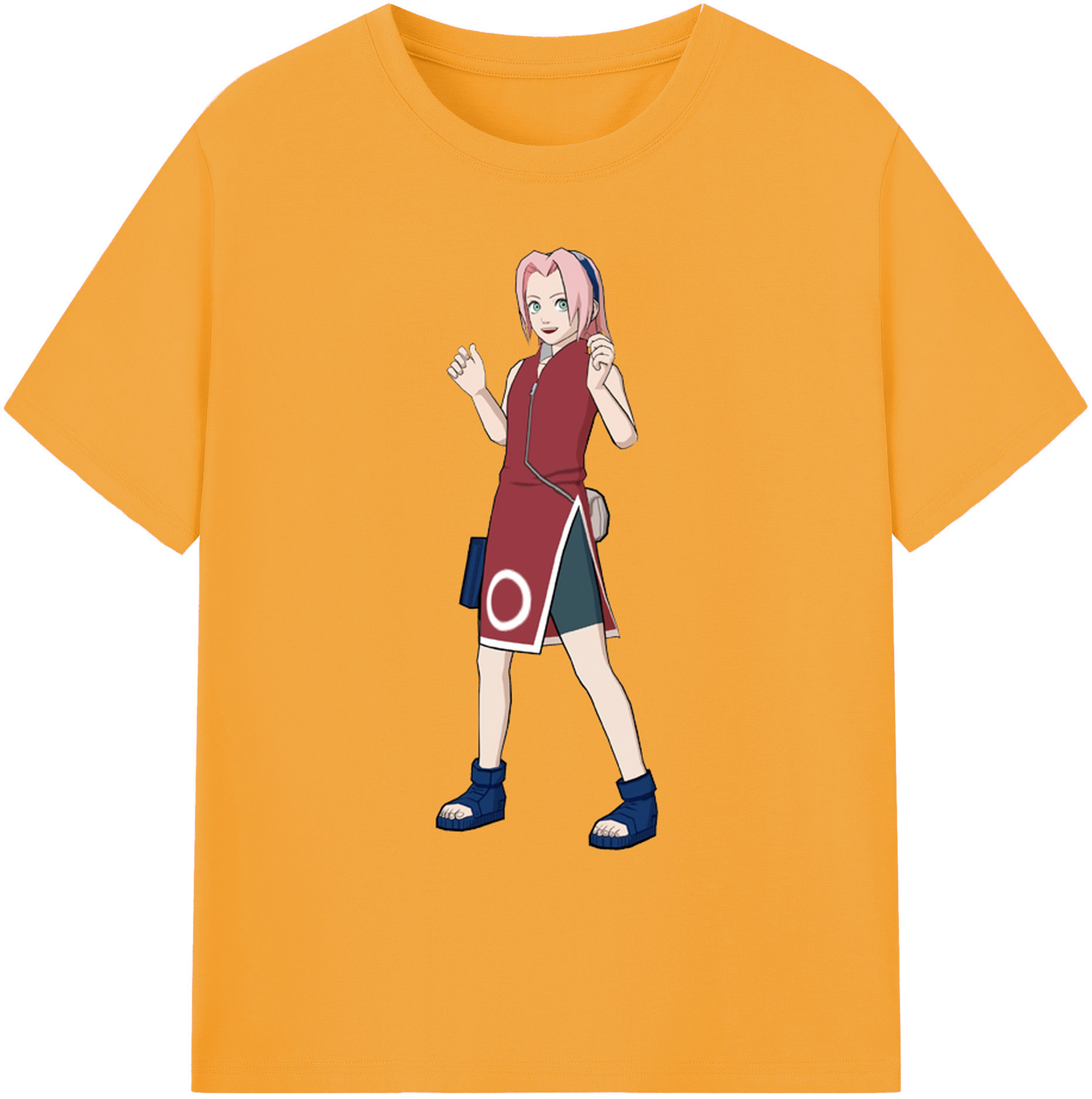 （画像用） NARUTO -ナルト- 春野サクラ Haruno Sakura 綿100％ メンズ半袖Tシャツ｜肌触りやわらか＆通気性
