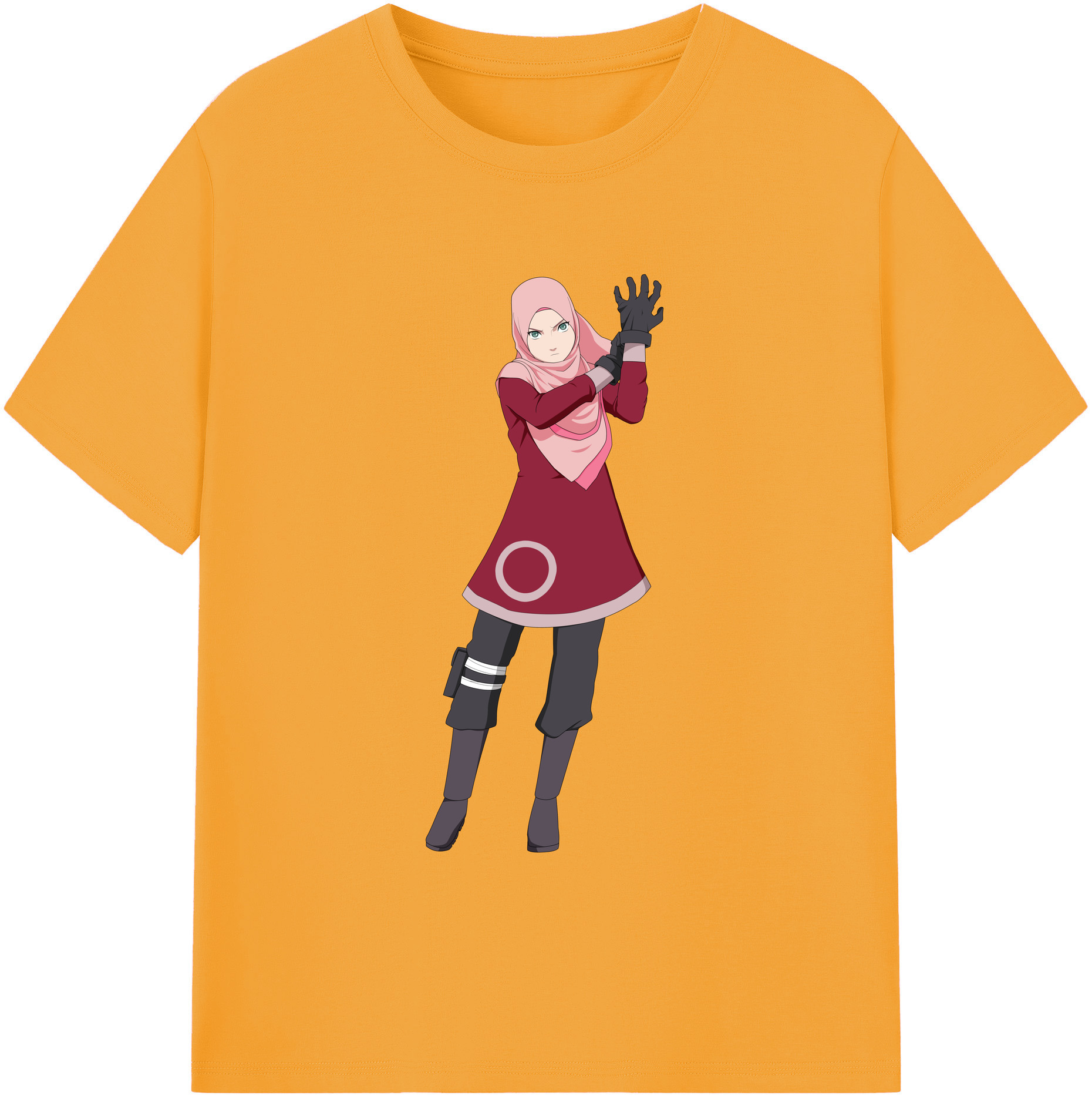 （画像用） NARUTO -ナルト- 春野サクラ Haruno Sakura 綿100％ メンズ半袖Tシャツ｜肌触りやわらか＆通気性