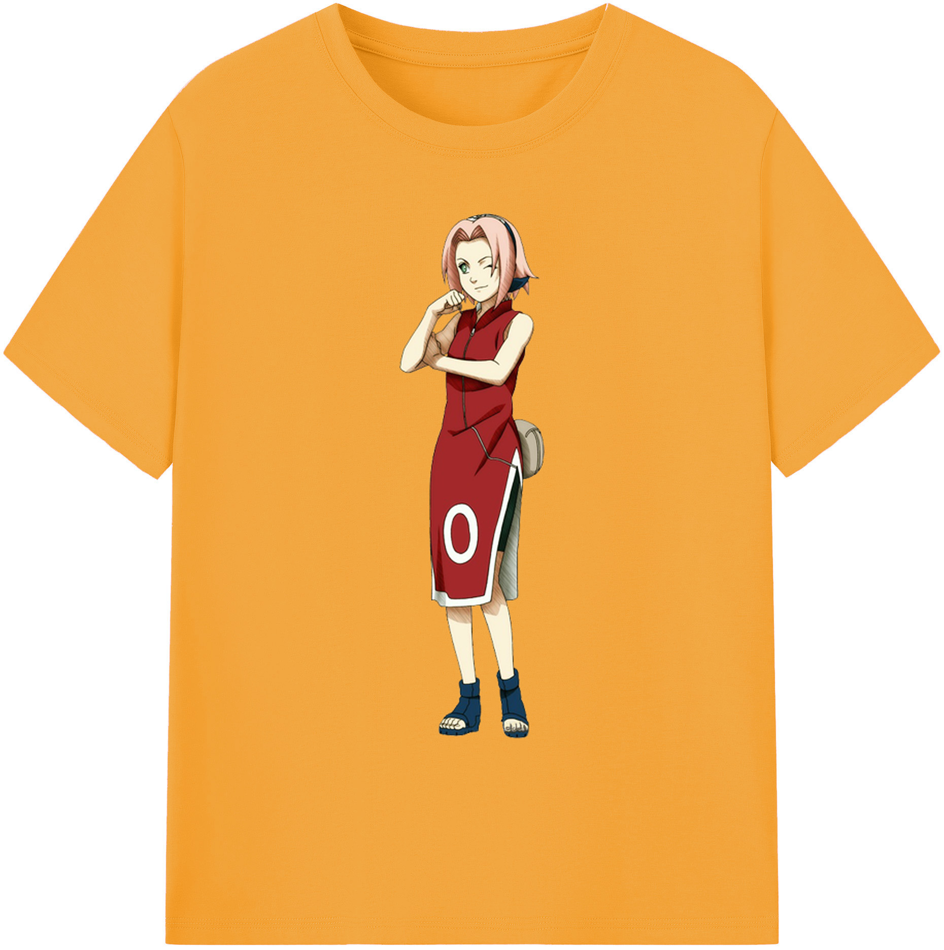 （画像用） NARUTO -ナルト- 春野サクラ Haruno Sakura 綿100％ メンズ半袖Tシャツ｜肌触りやわらか＆通気性